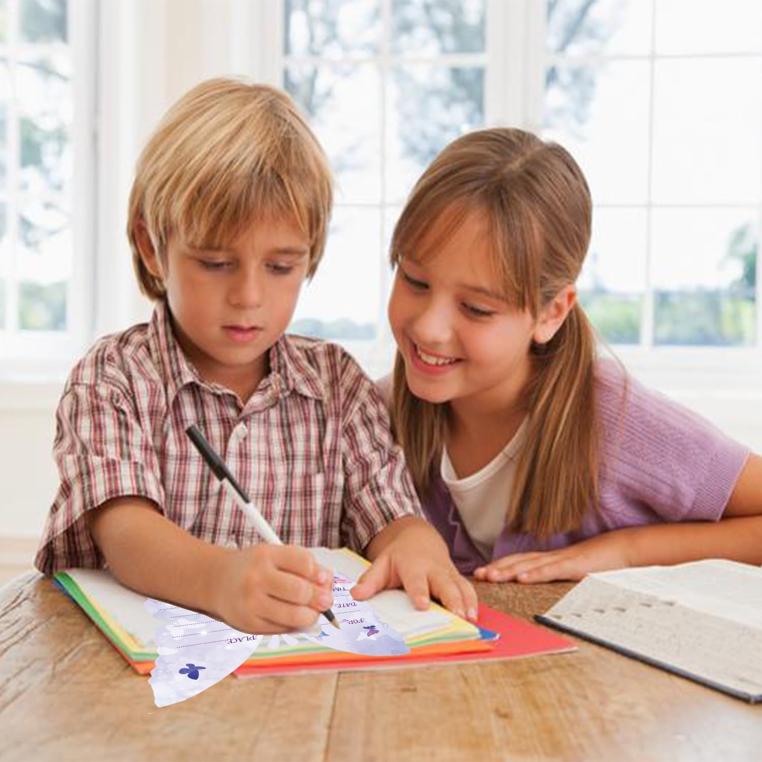 Taicols Birthday Invitations with Envelopes, 12 Set Butterfly Party Invitations with Envelopes Stickers for Party Supplies, Blank Birthday Invites Card, Fill in the Blank Invites Birthday Invitations image number 3