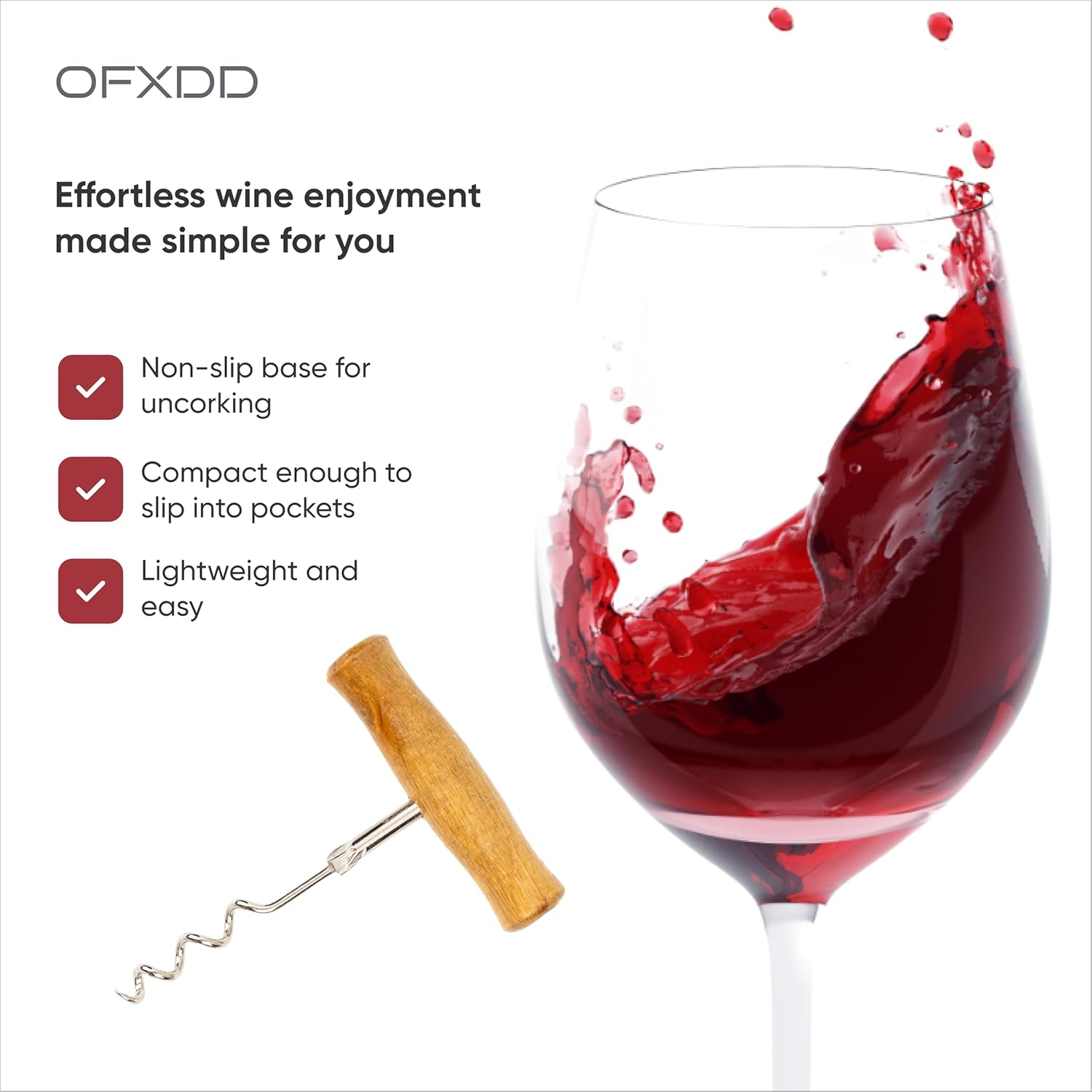 Heavy Duty Top Rated Cool Wooden Wing Corkscrew for Wine Bottle - Unique Luxury Girly Fun Wine Opener Accessories - Novelty Cork Remover for Bartenders image number 3