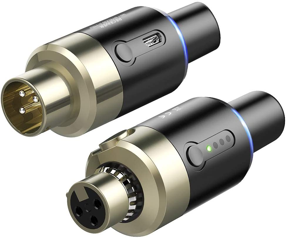 Wireless Microphone System, 5.8 Ghz Wireless Microphone Transmitter Receiver Plug-On XLR Microphone Wireless System for Dynamic Microphone, Audio Mixer, DSLR Camera, PA System image number 3