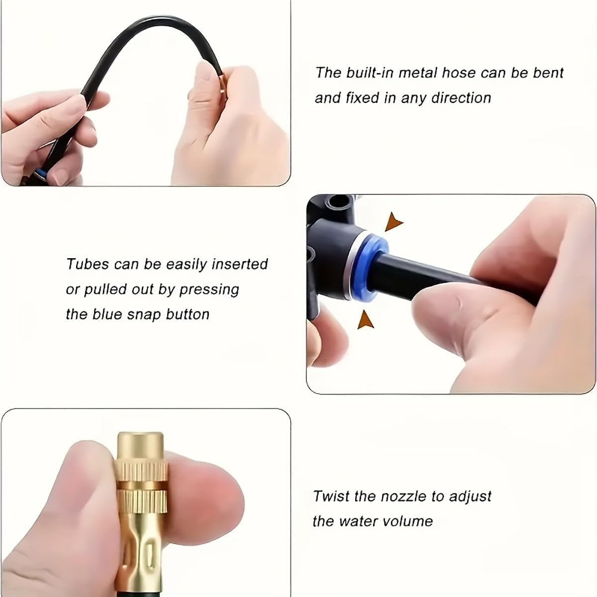 AIMALL Universal Adjustable Copper Nozzle Atomization Cooling Humidification Equipment for Irrigation Systems, Garden, and Greenhouse - 6/8/12Mm Size image number 4