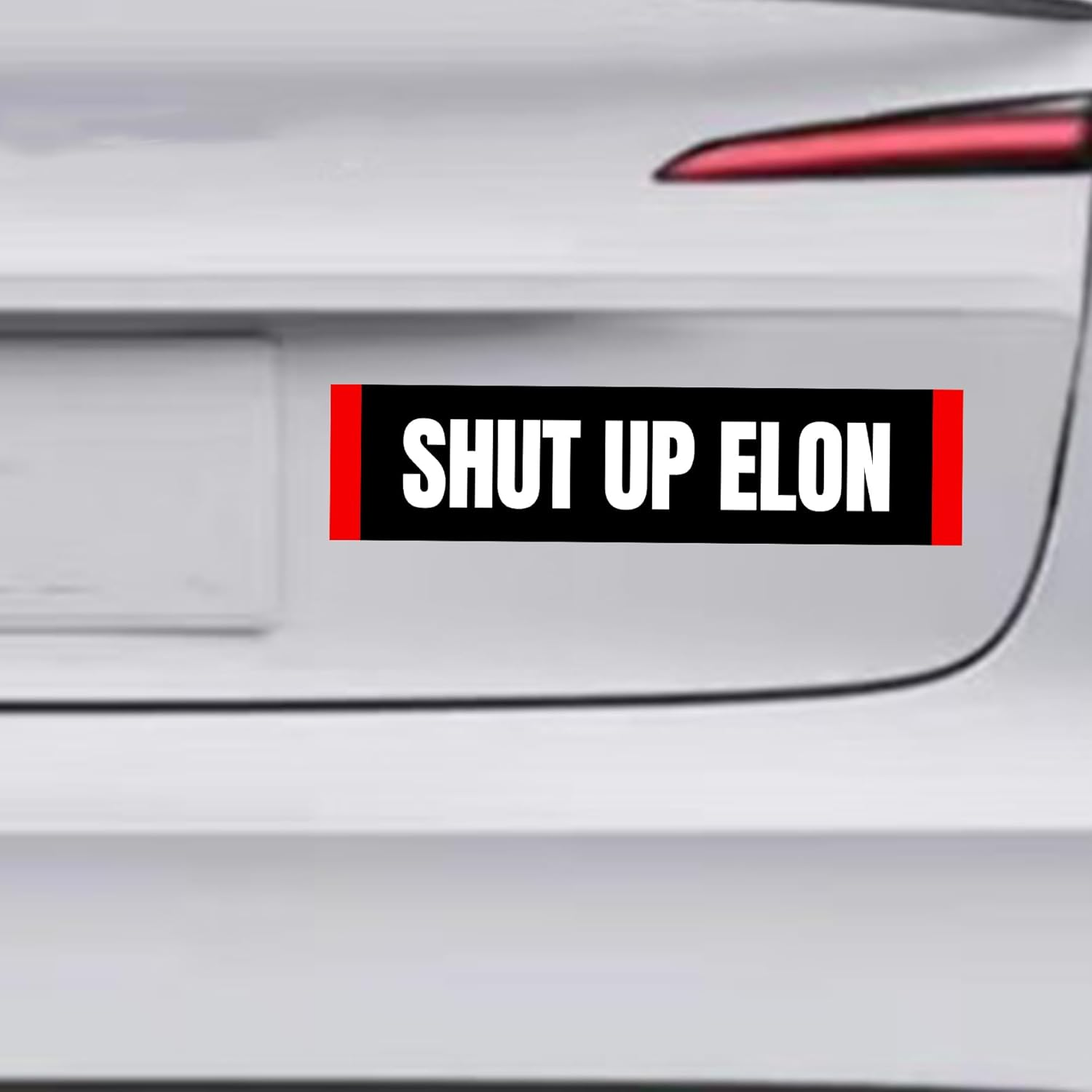 Anti Elon Club Bumper Decal Elon Was Crazy Sticker Funny Regret Shut up Elon Musk Sticker Cling for Car Bumper, Laptop, Wall, Window (Shut up Elon) image number 4