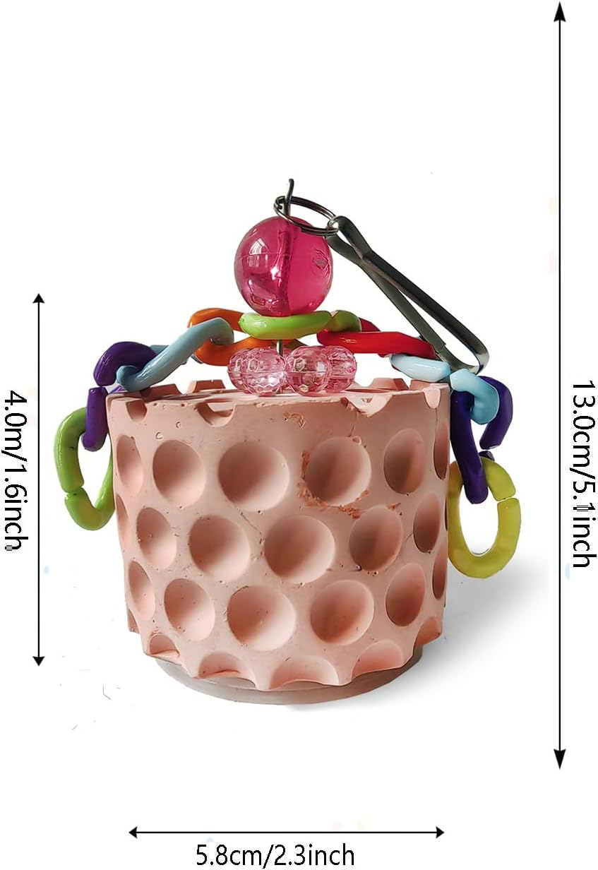 Bird Chewing Toys Bird Beak Grinding Stone Calcium Parakeet Treats for Budgies Cockatiels Conures Quaker Senegal Parrot (Orange) image number 2