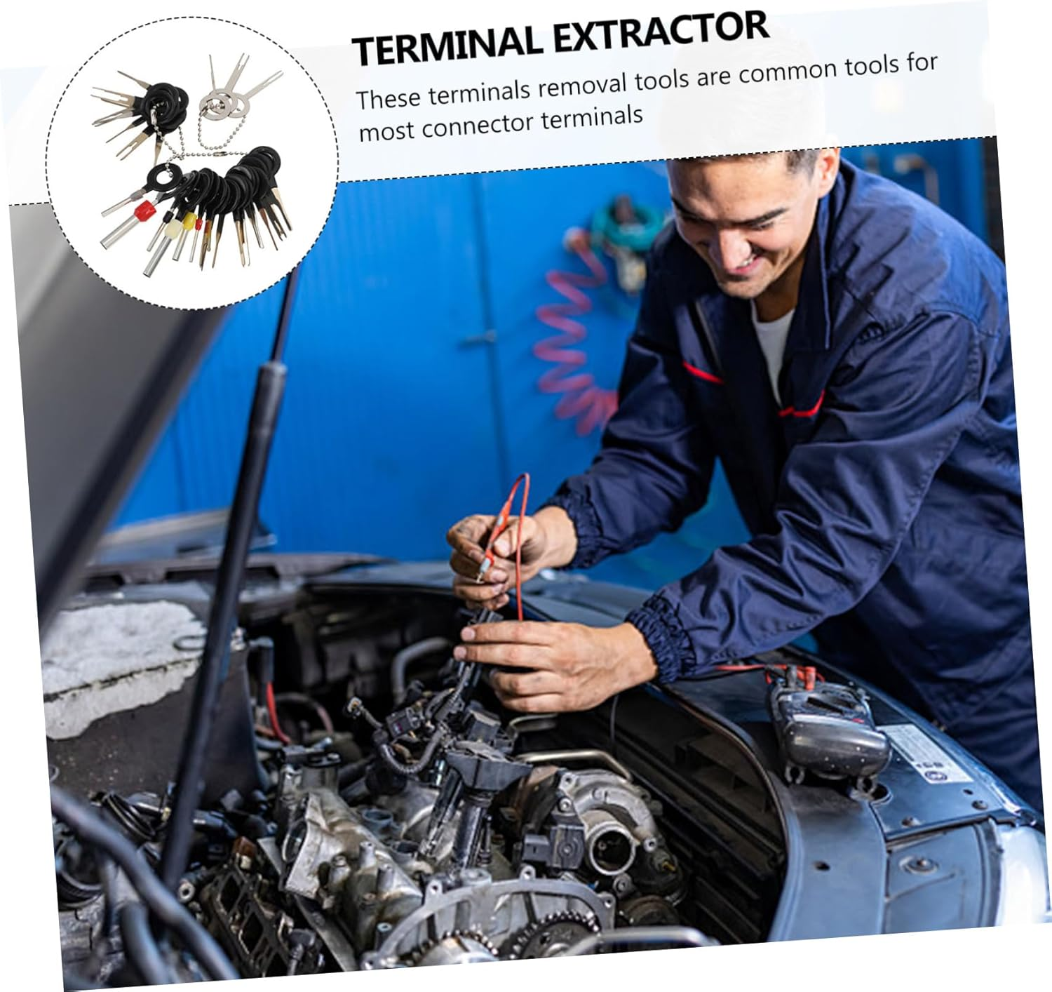 TOPPERFUN 73Pcs Terminal Tool Kit Terminal Puller Kit for Car Connector for Automotive Wire Stripper Use image number 1