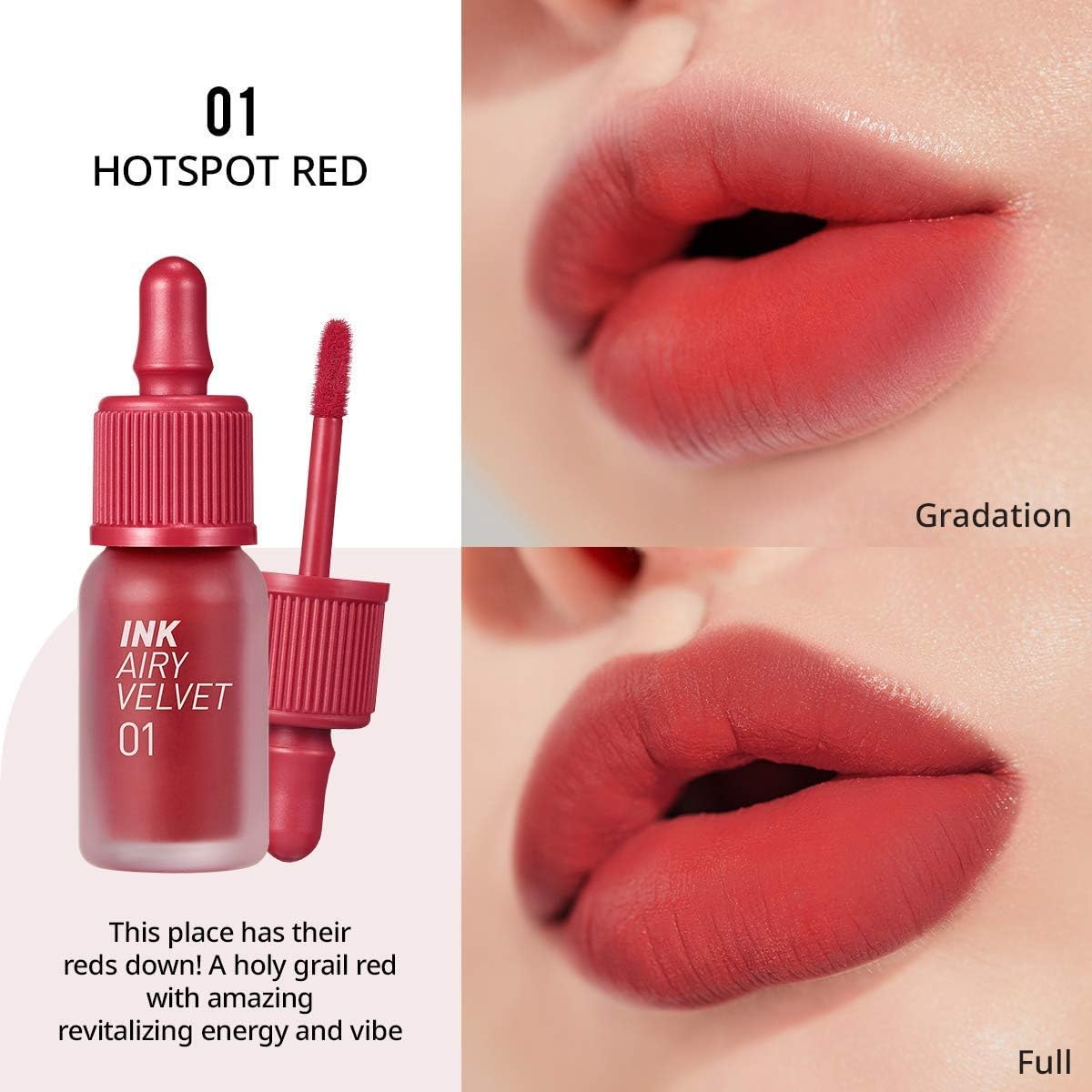 Peripera Ink Airy Velvet #1 Hotspot Red, (#01 Hotspot Red) image number 5