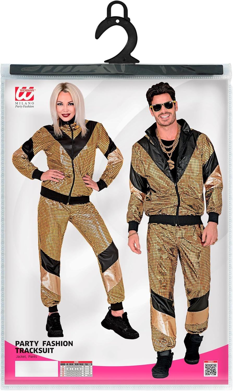 Widmann 21963 80 Years Costume Tracksuit, Gold, Black, L image number 6