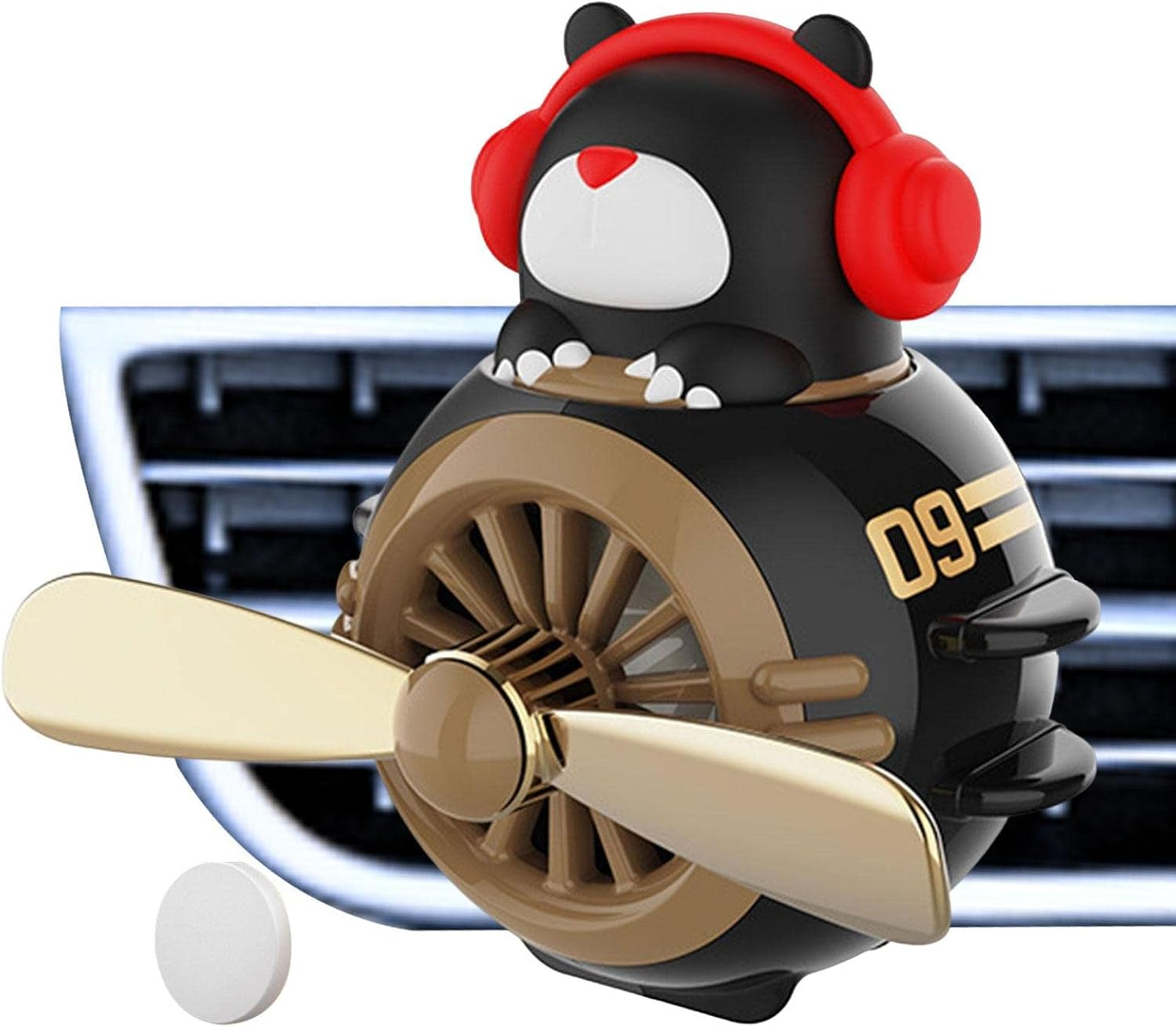 Diffuser Car Propeller - Cute Bear Pilot Long Lasting Creative Car Fragrance Diffuser,Car Air Freshener Air Outlet Vent Fresheners Aromatherapy Ornament Car Accessories Automotive Air Borato - 2 Pcs Single Attribute image number 3