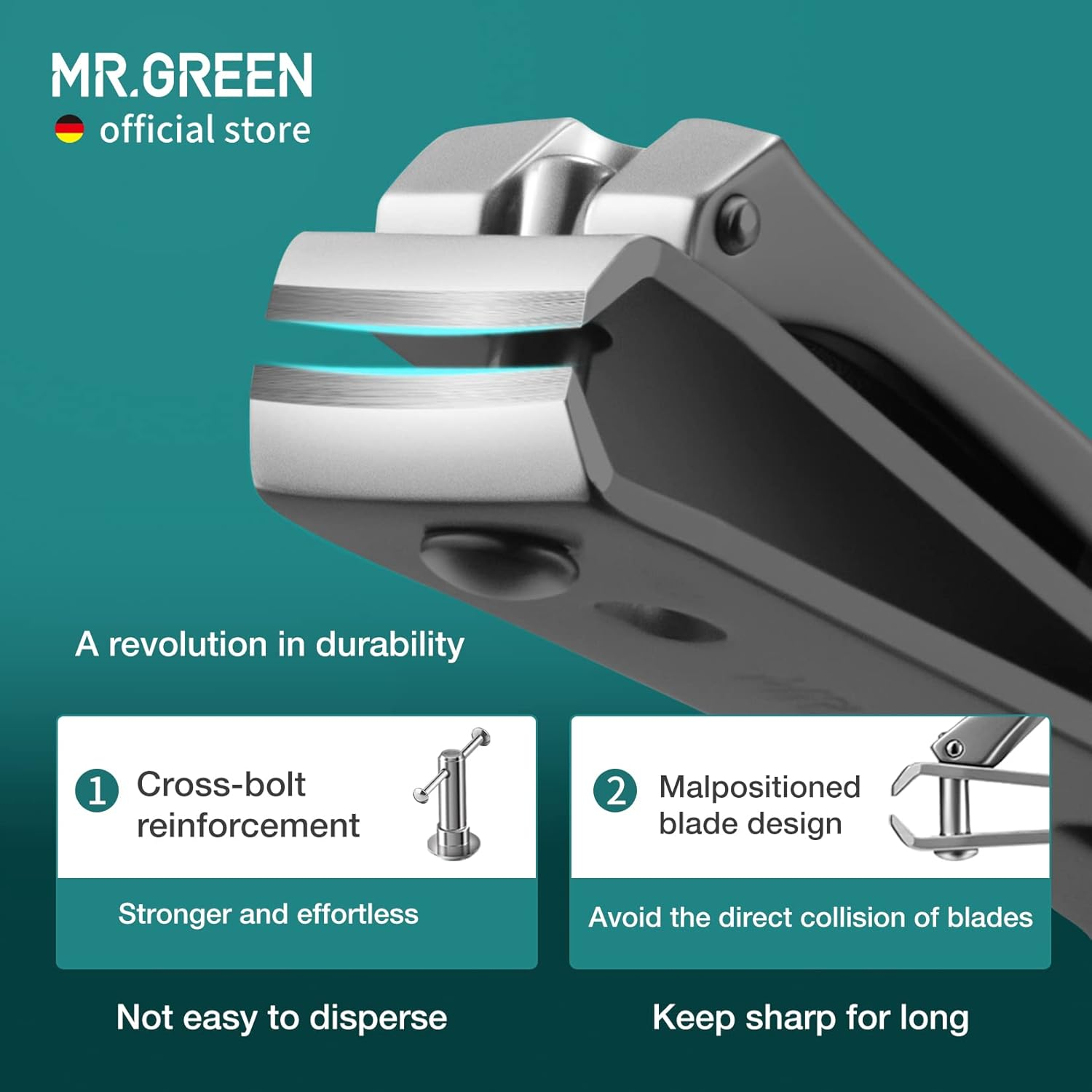 MR.GREEN Nail Clippers Simplicity and Fashion Fingernail Clippers Nail Cutter Stainless Steel Nail Scissors with Nail Files Multicolored image number 3