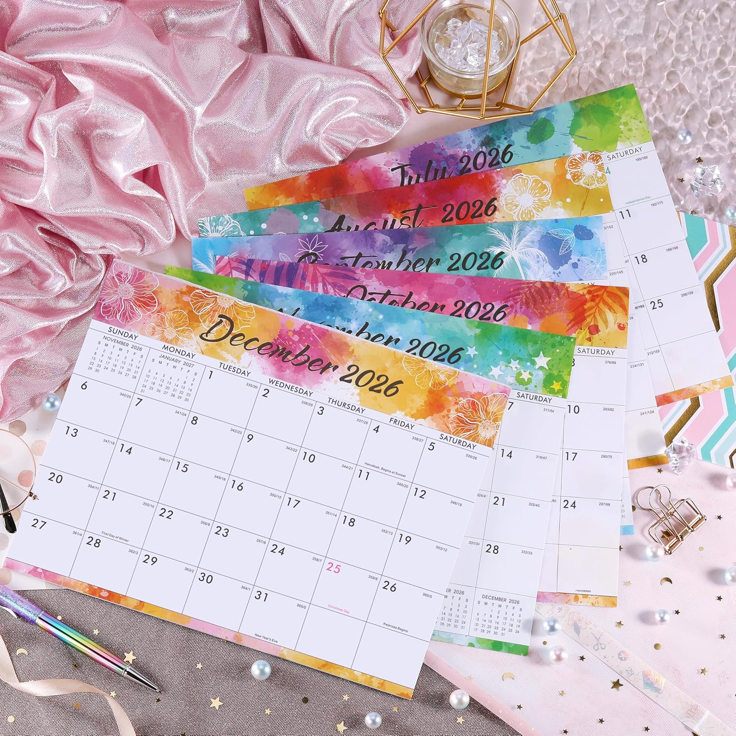 Magnetic Calendar 2025-2026 - JUL 2025 - DEC 2026, 18 Months Calendar 2025-2026, Magnetic Monthly Calendar, 8" X 10", Tear-Off Pad image number 6