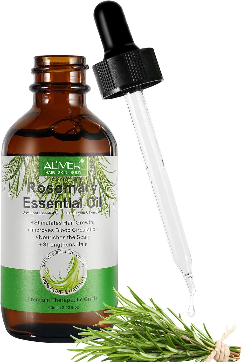 Rosemary Oil for Beauty Care, Hair Conditioning, Skin Hydration, Nails & Cuticles, Scalp Comfort, Moisturizing for Face & Body, Natural Oil for Unisex image number 2