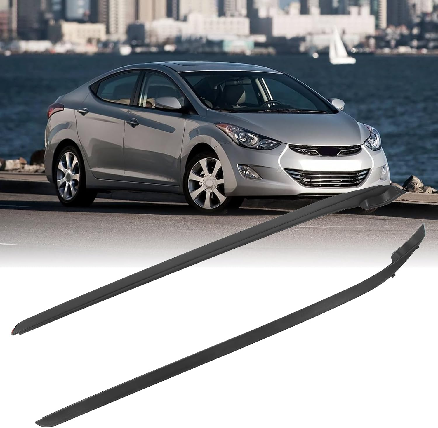 Pair Windshield Molding, Windshield Side Pillar Trim High Durability 86131 2L000 for Elantra I30 2008 2009 2010 2011 image number 3