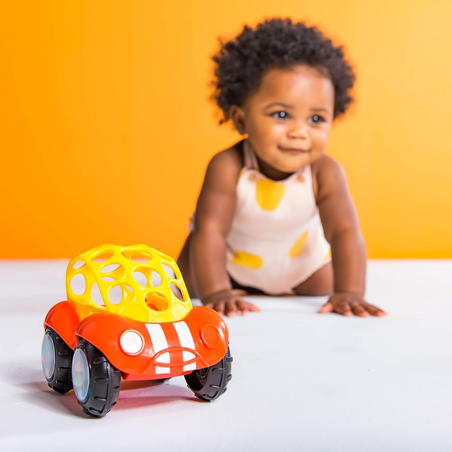 Bright Starts Rattle & Roll Buggie Easy Grasp Push Vehicle Toy, Ages 3 Months +, Red - Multicolored image number 5