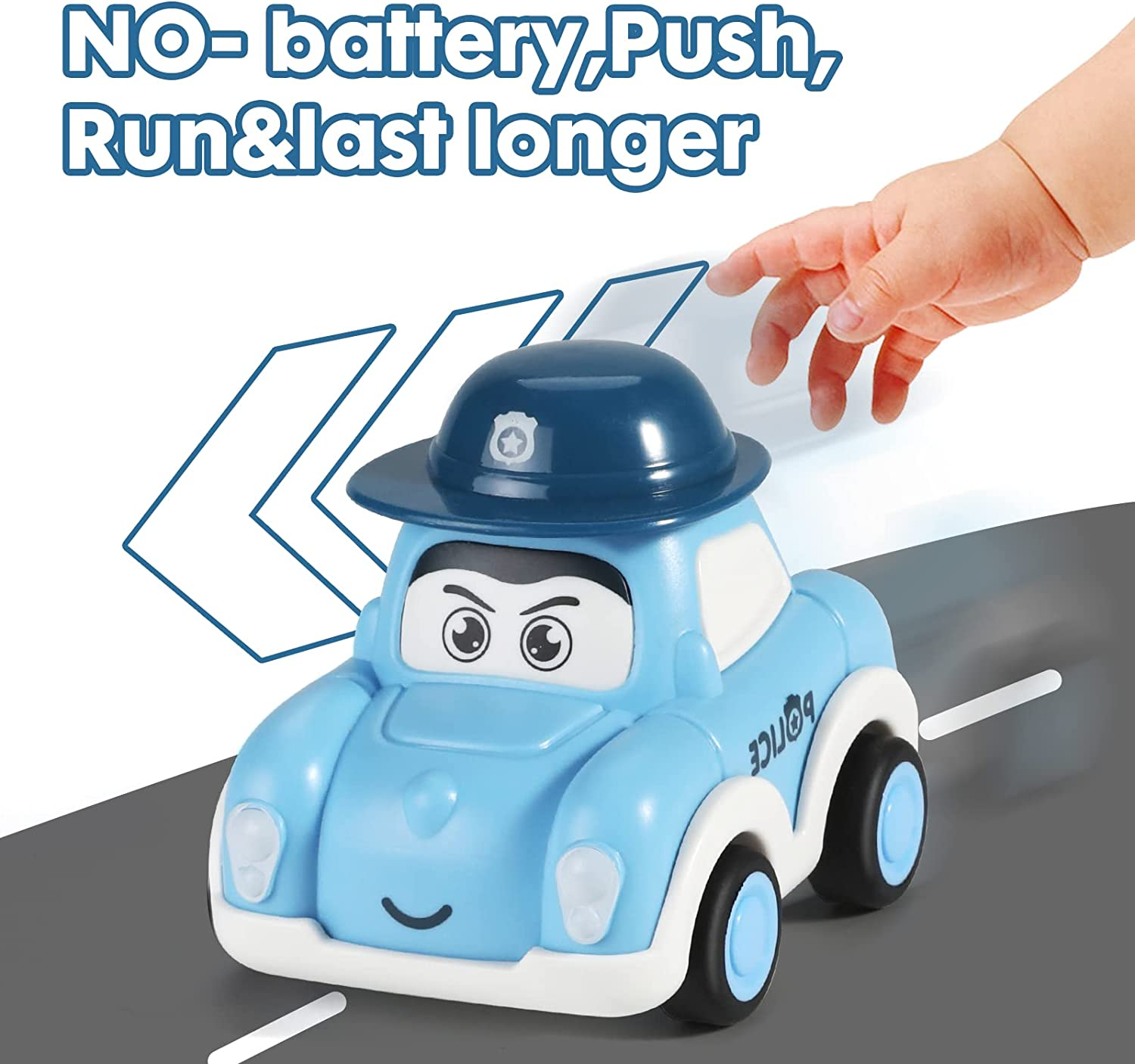 Toy Cars,Toys for 1 Year Old Boys,8 PCS Push and Go Cars Toy Friction Powered Vehicles with Storage Bag,Educational Toys Gifts for Toddlers Age 1 2 3 Year Old image number 6