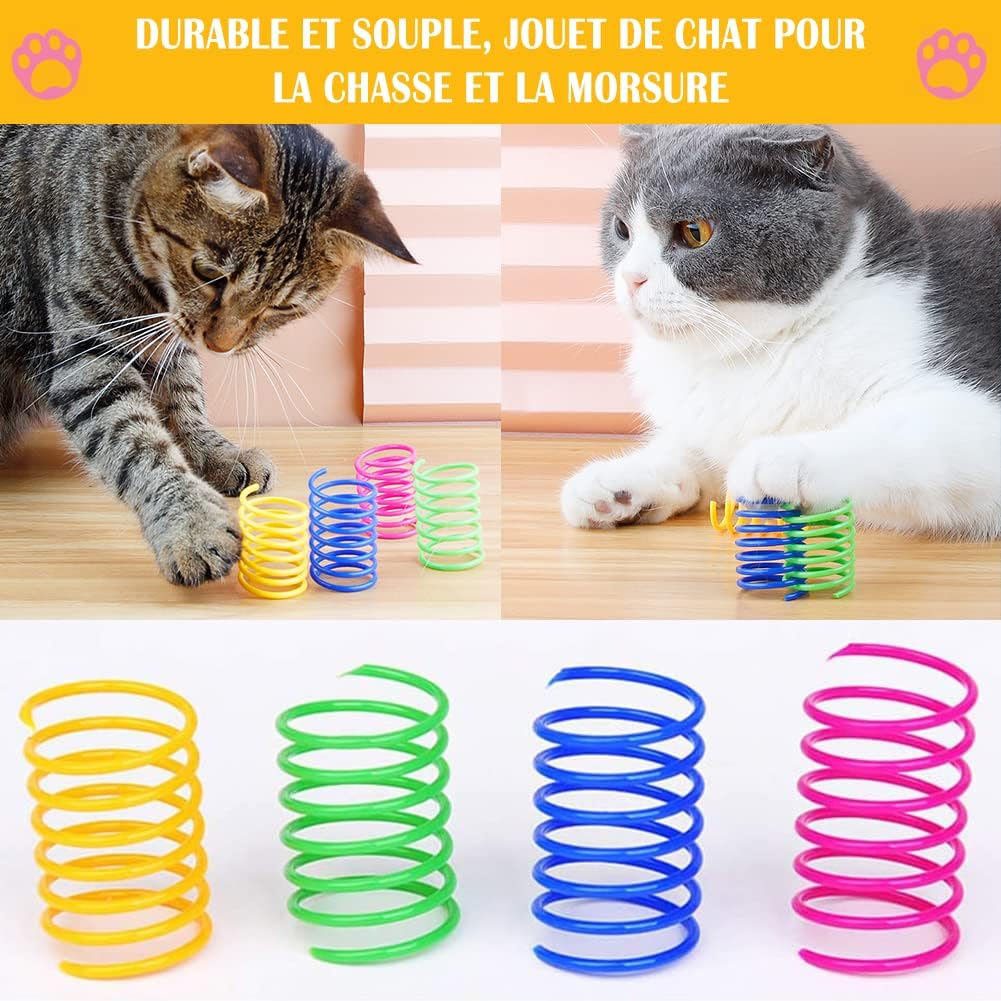 Cat Toy, Cat Spring Toy, Colourful Creative Plastic Spiral Springs Spiral, Interactive Spiral Cat Toy, Plastic Spiral Springs, Spiral Cat Toy, Toy Spiral Springs, 24 Pieces image number 2