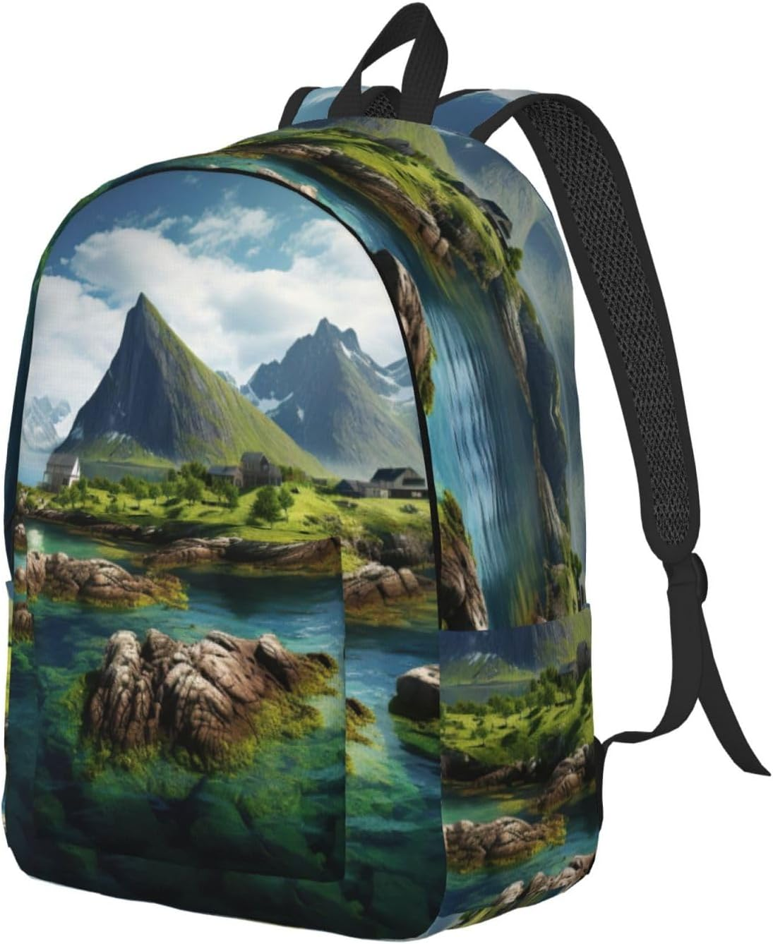 DRTGEDS Norway Islands Backpacks Lightweight with 1 Main Compartment, Shoulder Rucksack Carry-On image number 6