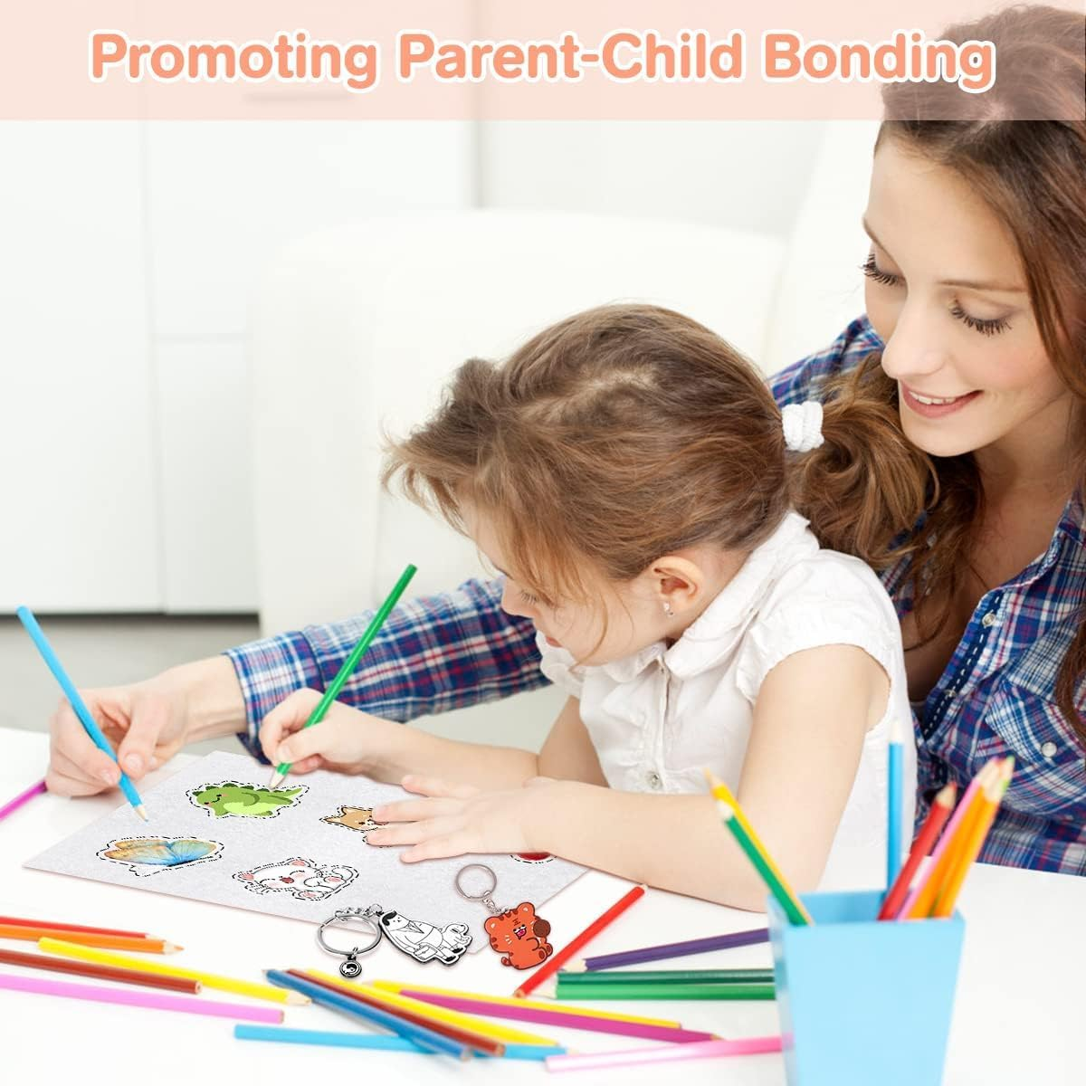 145 PCS Heat Shrink Plastic Sheets Kit,Shrinky Dink Sheets,Shrink Paper Sheets,Shrink Art,Shrink Plastic Kit,Shrinky Dink Lined Notebook Paper for DIY Mothers Day Gifts,Creative Art and Craft image number 2