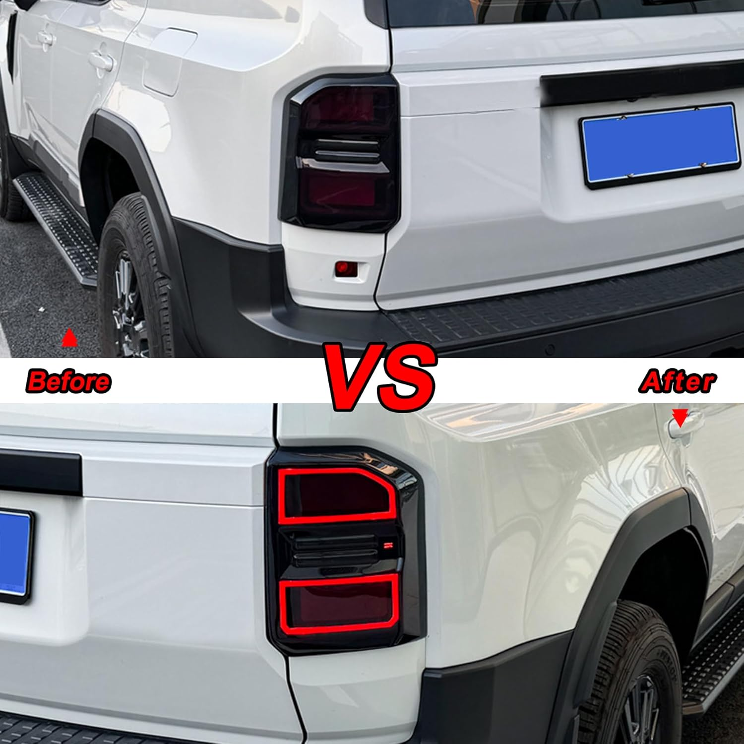 Venxykod Smoked Black Tail Light Cover for Toyota Land Cruiser Prado 250 J250 LC250 (2024-2025) Rear Light Protection Cover Tail Light Decorative Strip Frame