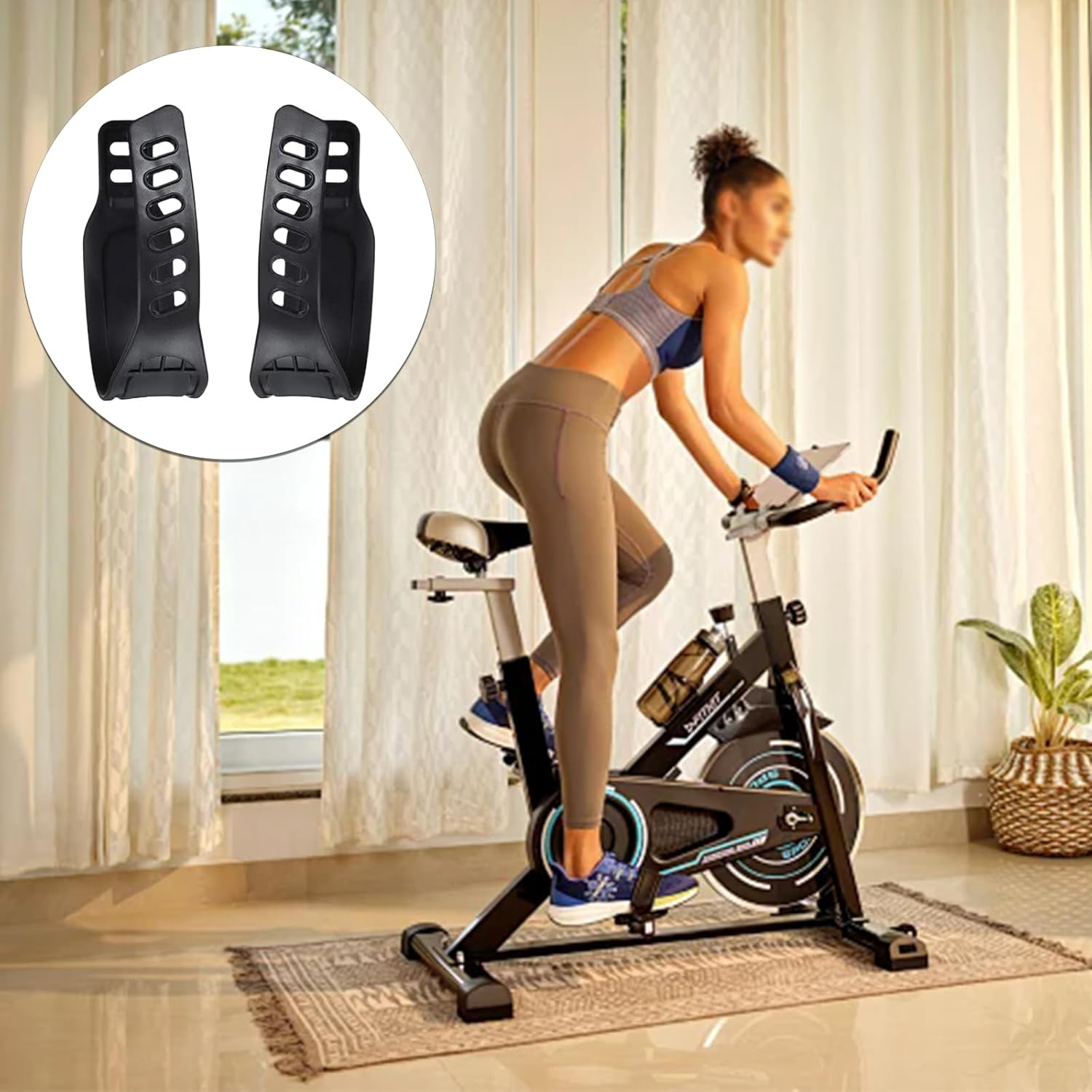 ZGWANSUI Adjustable Exercise Bike Pedal Straps, Stationary Bike Foot Straps Replacement, Universal for Bicycle Stationary Cycle Spinning Bike Home or Gym, Two Sides Slots - 2 Pairs image number 5