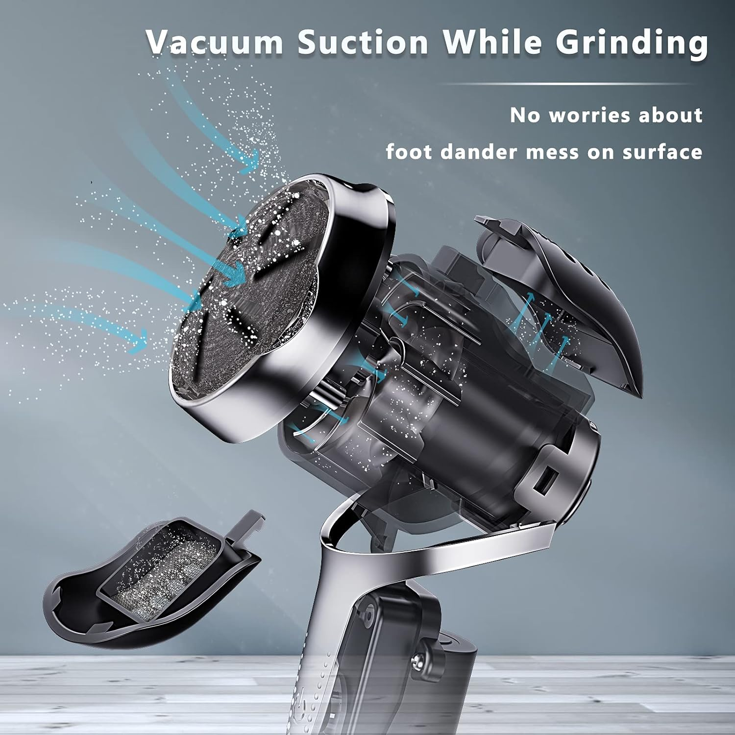 Electric Rechargeable Callus Remover Foot Electric IPX7 Waterproof LED Display Pedicure Set Foot Care Electric with Vacuum System, 2 Speeds & 3 Grinding Heads image number 1