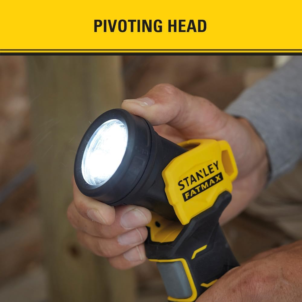 STANLEY FATMAX V20 | 18V LED Torch - Bright 140 Lumens of Light, Pivoting Head, Torch Only image number 1