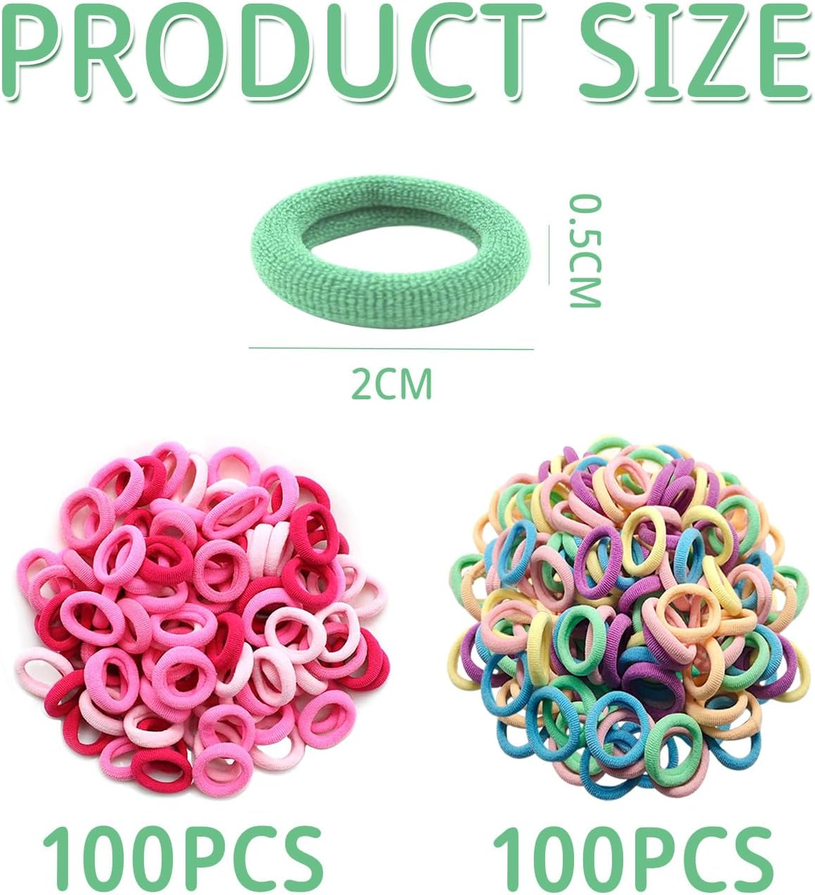 Pack of 200 Colourful Hair Bobbles Elastic Hair Bobbles Girls Hair Ties Mini Hair Bobbles Hair Styling Tools
