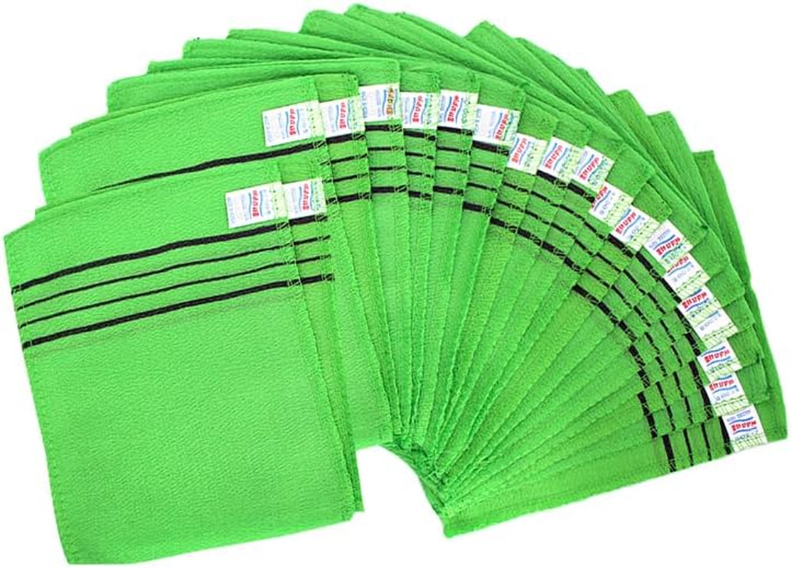 Xenoz Korean Exfoliating Washcloth 20 Pcs &ndash; Body Scrub Mitts for Bath & Shower | Gentle Korean Spa Exfoliator for Smooth Skin | Reusable Towel | Made in Korea image number 1