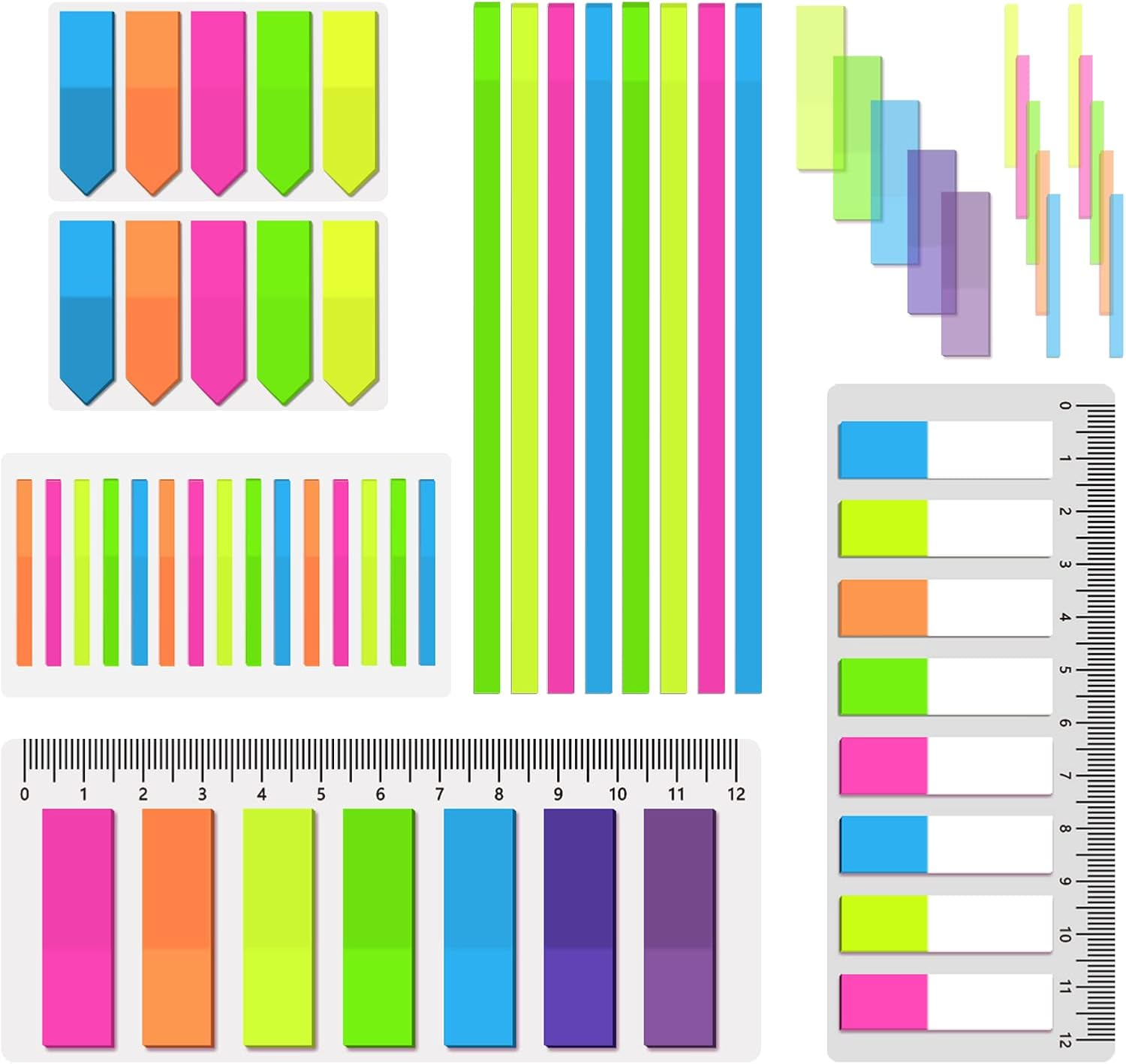 BAYTORY 1060 Sheets Transparent Sticky Tabs, Clear Sticky Notes Markers Index Tabs, Tape Flags for Book Annotation, Aesthetic School Stationary Supplies, Planner Accessories