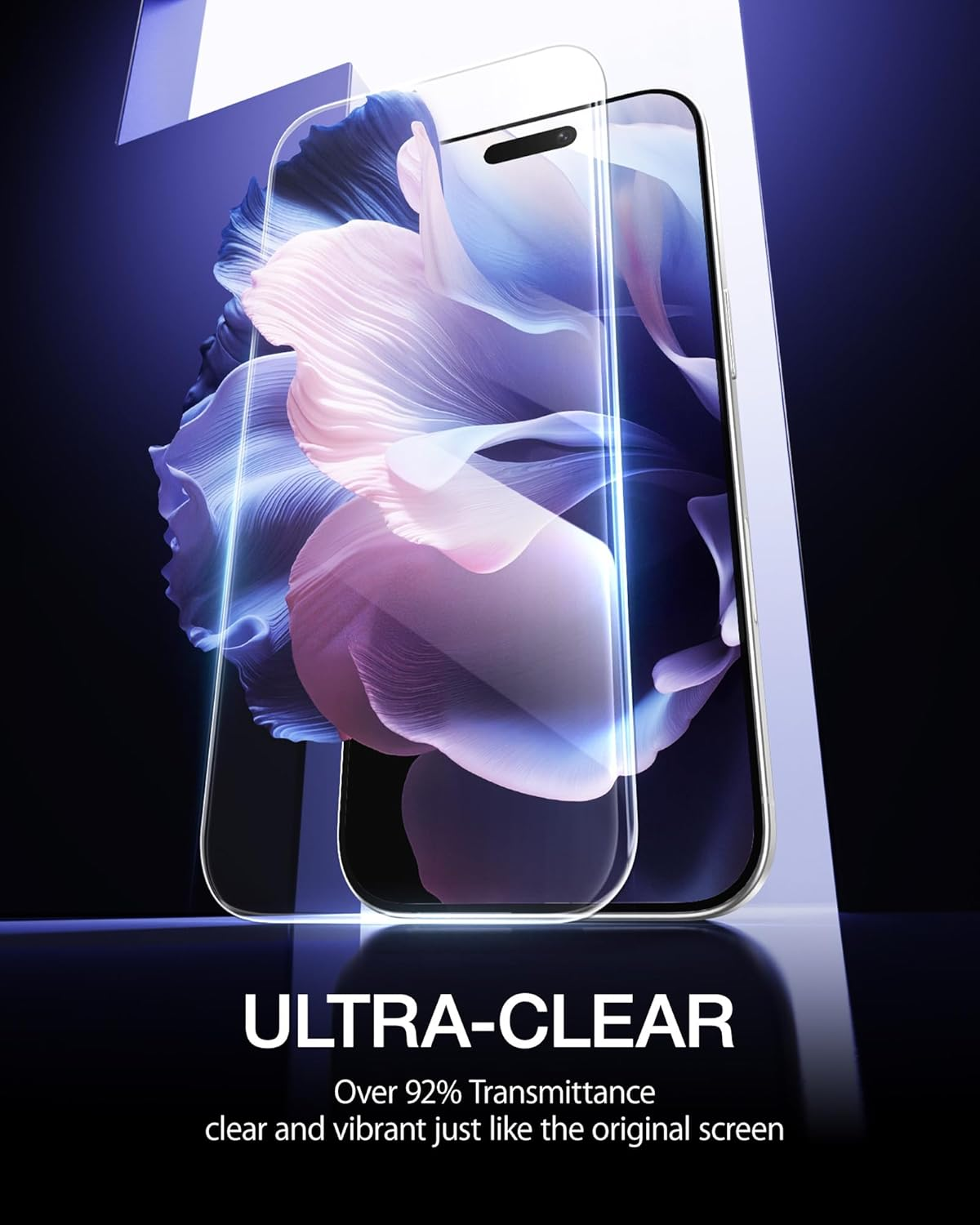 NIMASO for Iphone 17 Pro Screen Protector 6.3-Inch, 2 Pack 9H Hardness HD Clear Tempered Glass Military Grade Shatterproof, Anti-Scratch, with Easy Installation Tool image number 5