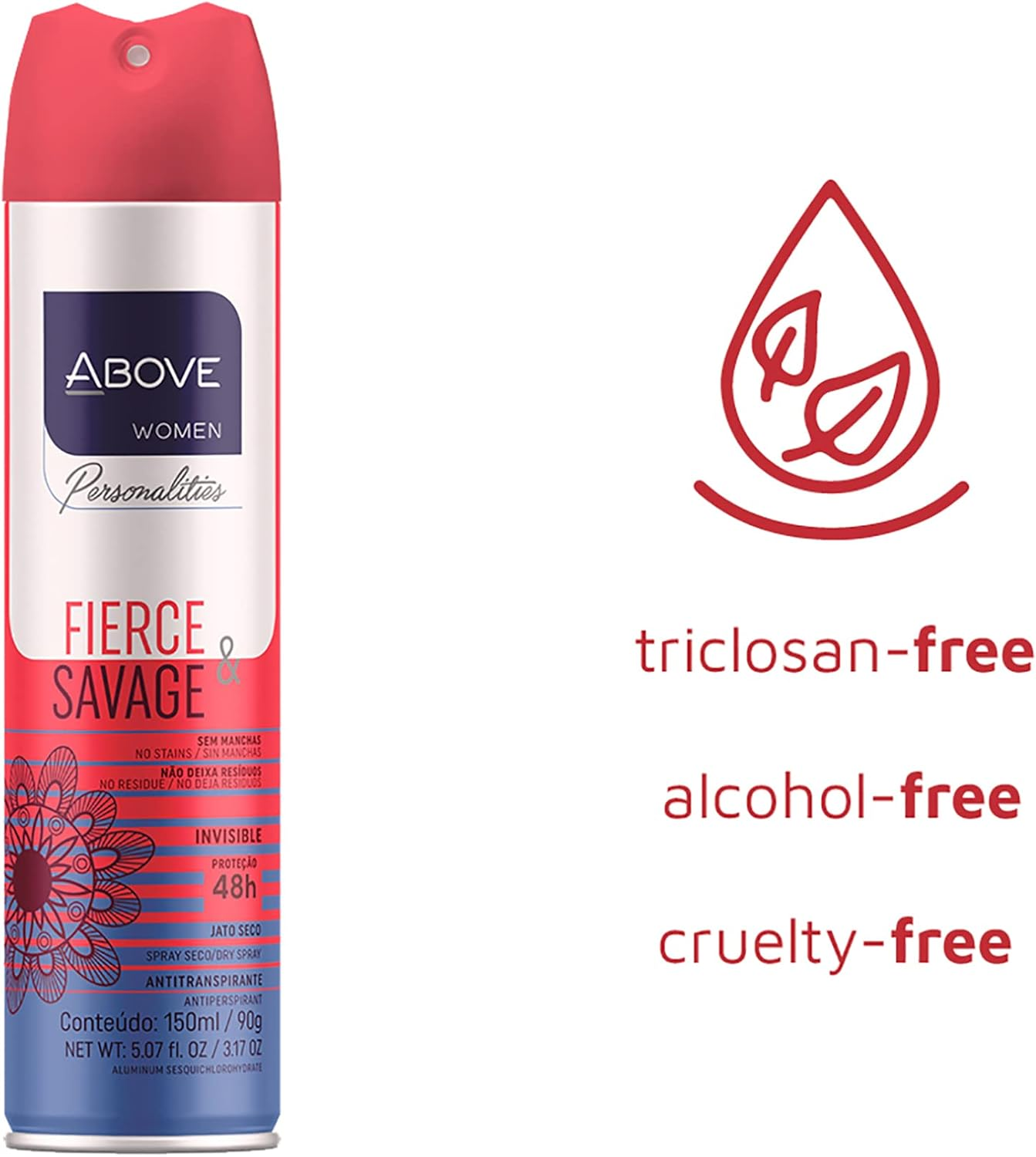 Above 48 Hours Personalities Antiperspirant Deodorant - Fierce and Savage for Women 3.17 Oz Deodorant Spray