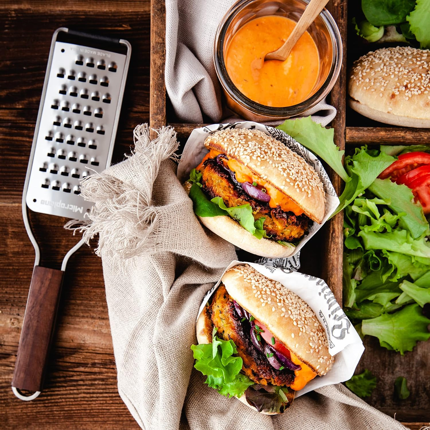 Microplane Kitchen Grater Set (Zester & Extra Coarse) for Citrus Fruits, Hard Cheese, Nutmeg, Potato, Zucchini and Carrot with Stainless Steel Blades - Made in USA image number 3