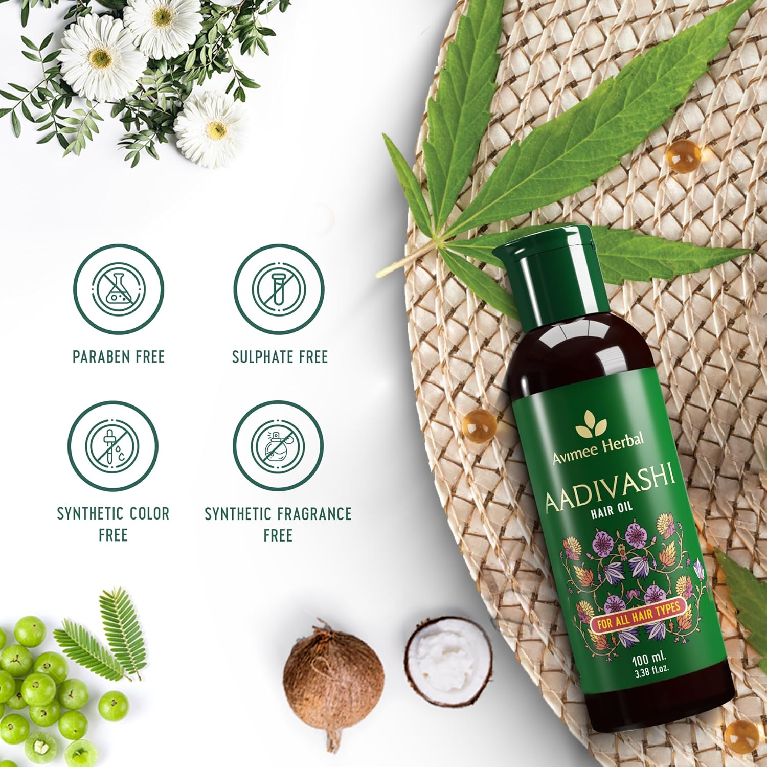 Original Adivasi Hair Oil for Hair Fall | with Onion, Rosemary, Castor, Amla, Almond, Coconut, Brahmi & Bhringraj Oil | for Men & Women | 100 Ml (Pack of 2) image number 4