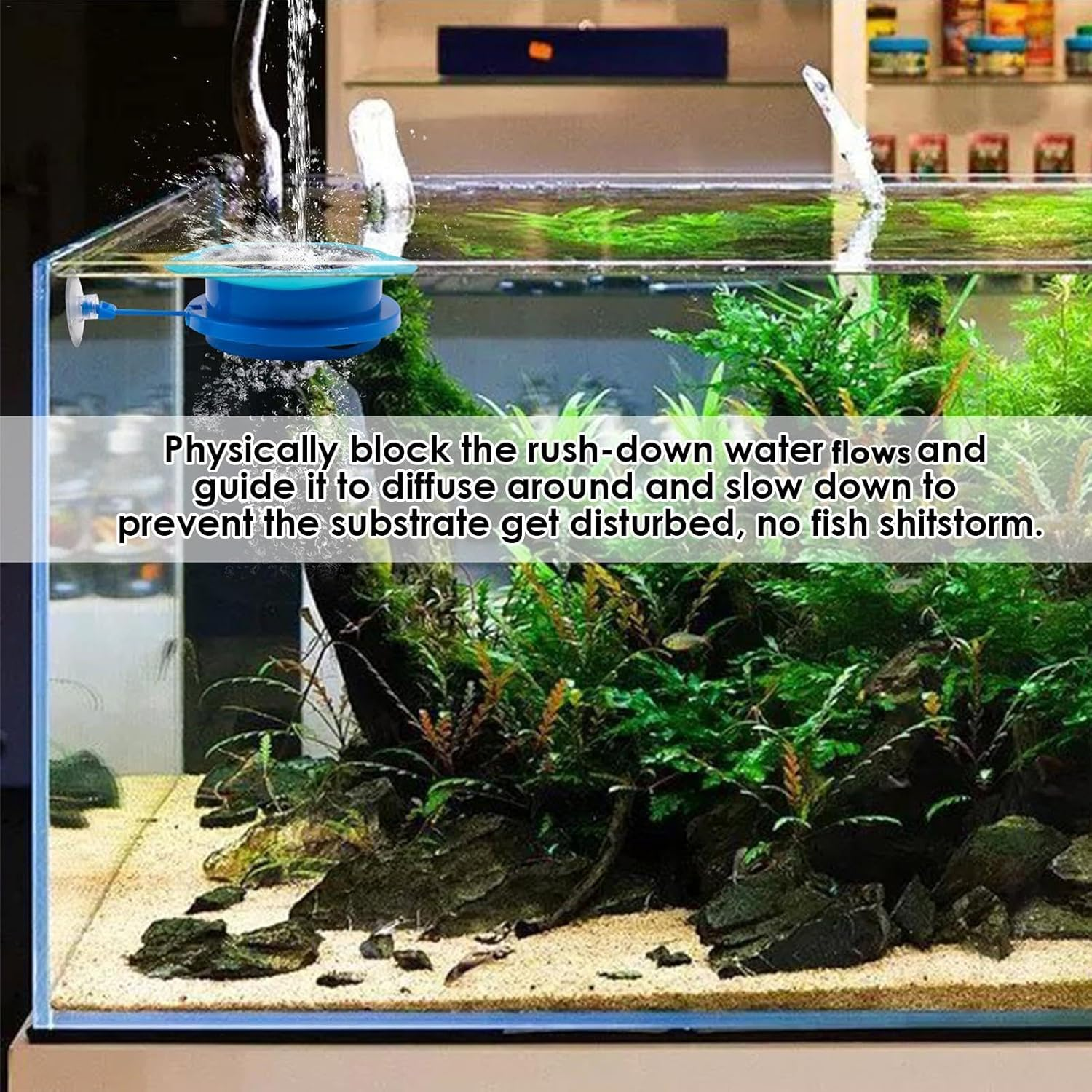 Water Controller, Aquarium Water Diffuser, Fish Tank Water Change, Pouring Diffuser for Aquariums, Buoyant Water Filling Accessory, Fish Tank Maintenance Tool, Water Filling Controller