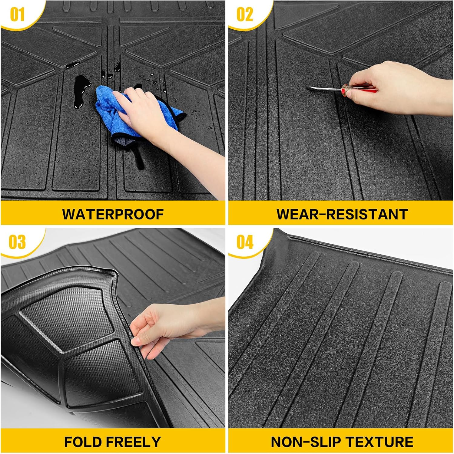 JTYZSM Trunk Mat for 2024 2025 Toyota Land Cruiser Prado 250 LC250 5 Seat Rear Cargo Mat All Weather Protector Cargo Liner for 24-25 Toyota Land Cruiser 250 Accessories