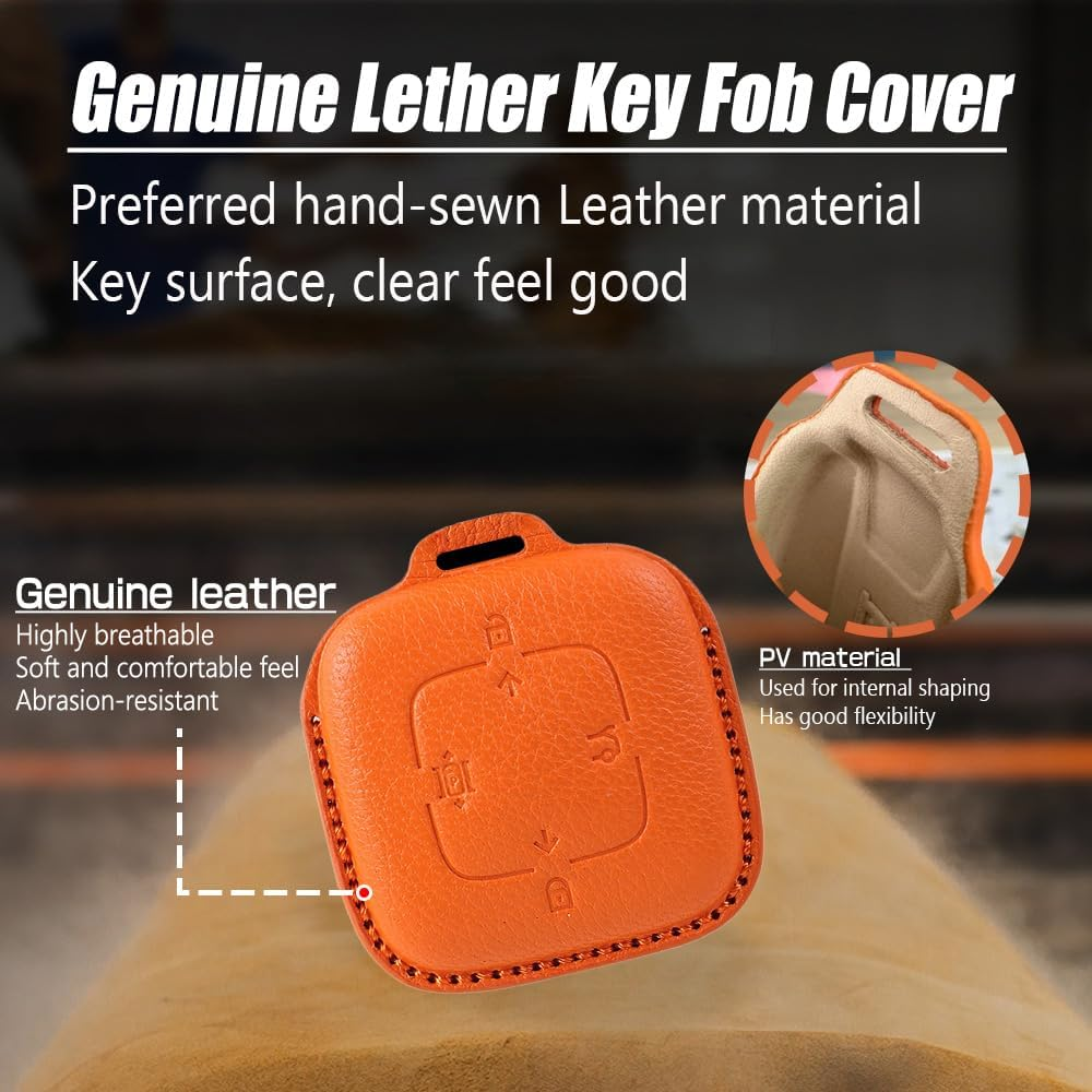 Ontto 4 Buttons Leather Car Key Fob Cover Fit for Zeekr X 001 007 009 7X Smart Key Case Keyring Shell Key Holder Keychain Accessories Green - Green image number 4