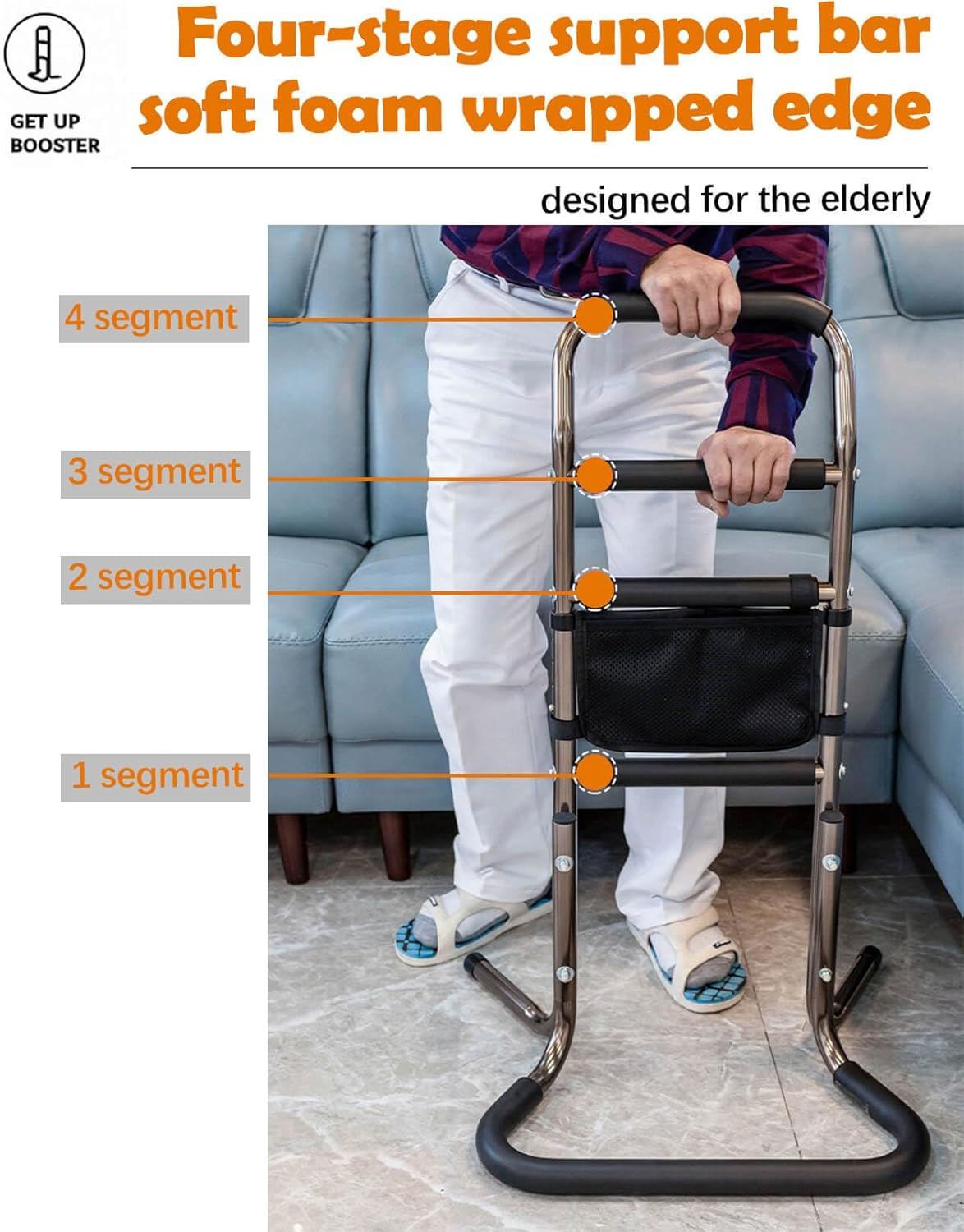 Lift Standing Aid Portable Rails, Sit to Stand Assistance for Elderly Adults Patient, Adjustable Height Safety Hand Rails Mobility Aid, Fall Protection for Disabled Pregnant image number 1