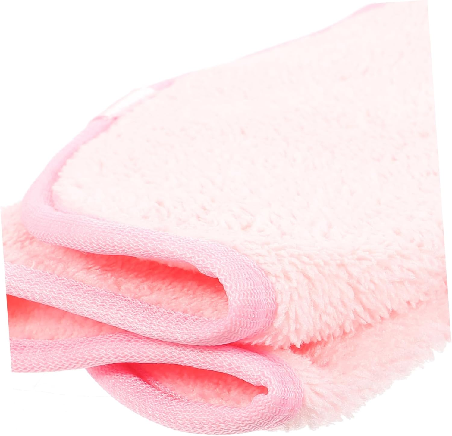 PAMINGONO 5Pcs Coral Fleece Face Towels Portable Makeup Remover Cloths Reusable Washable Face Wash Cloths for Travel Outdoor Camping in Pink