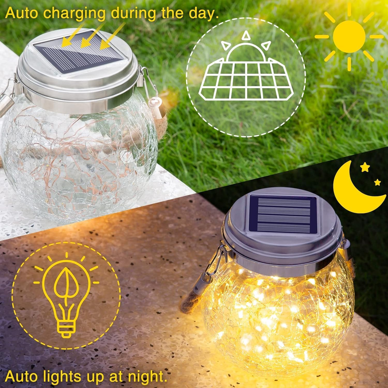 Solar Lanterns Gifts for Women, Hanging Garden Decor Lights Outdoor Waterproof with 30 LED for Halloween Christmas Easter Birthday Gift and Various Festival'S Decoration image number 6