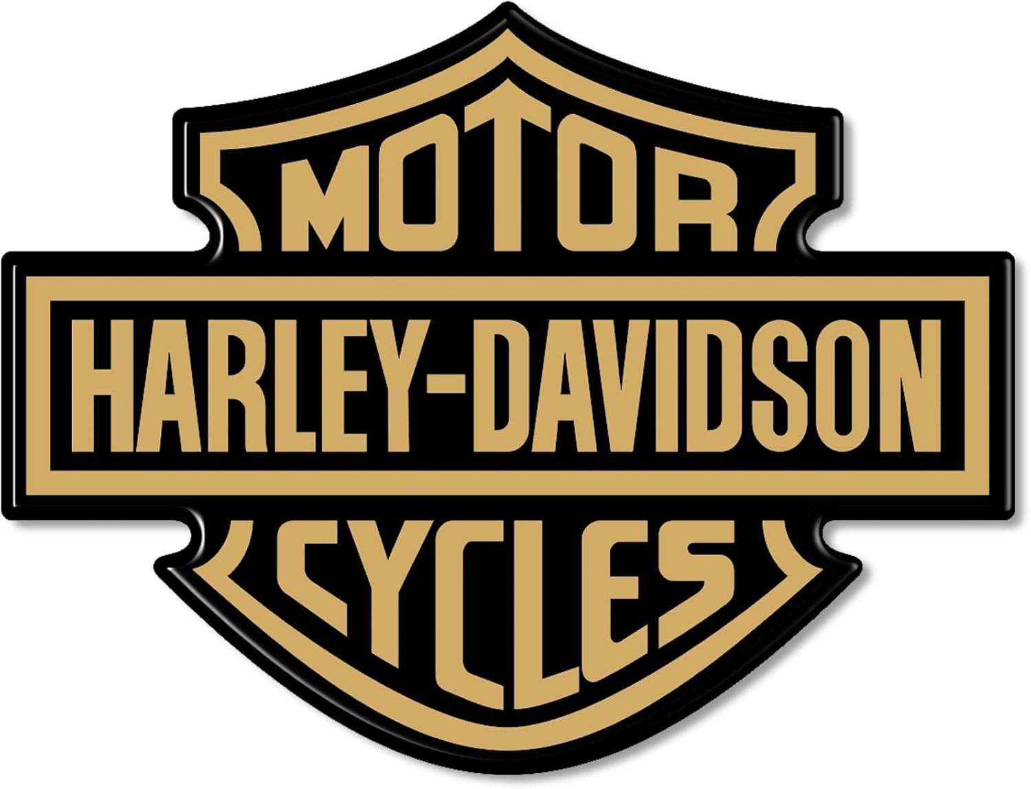 Labelbike - 3D Motorcycle Emblem Logo Sticker for Tank Compatible with Harley Davidson - Size 9.5X7 Cm - Color Black Silver