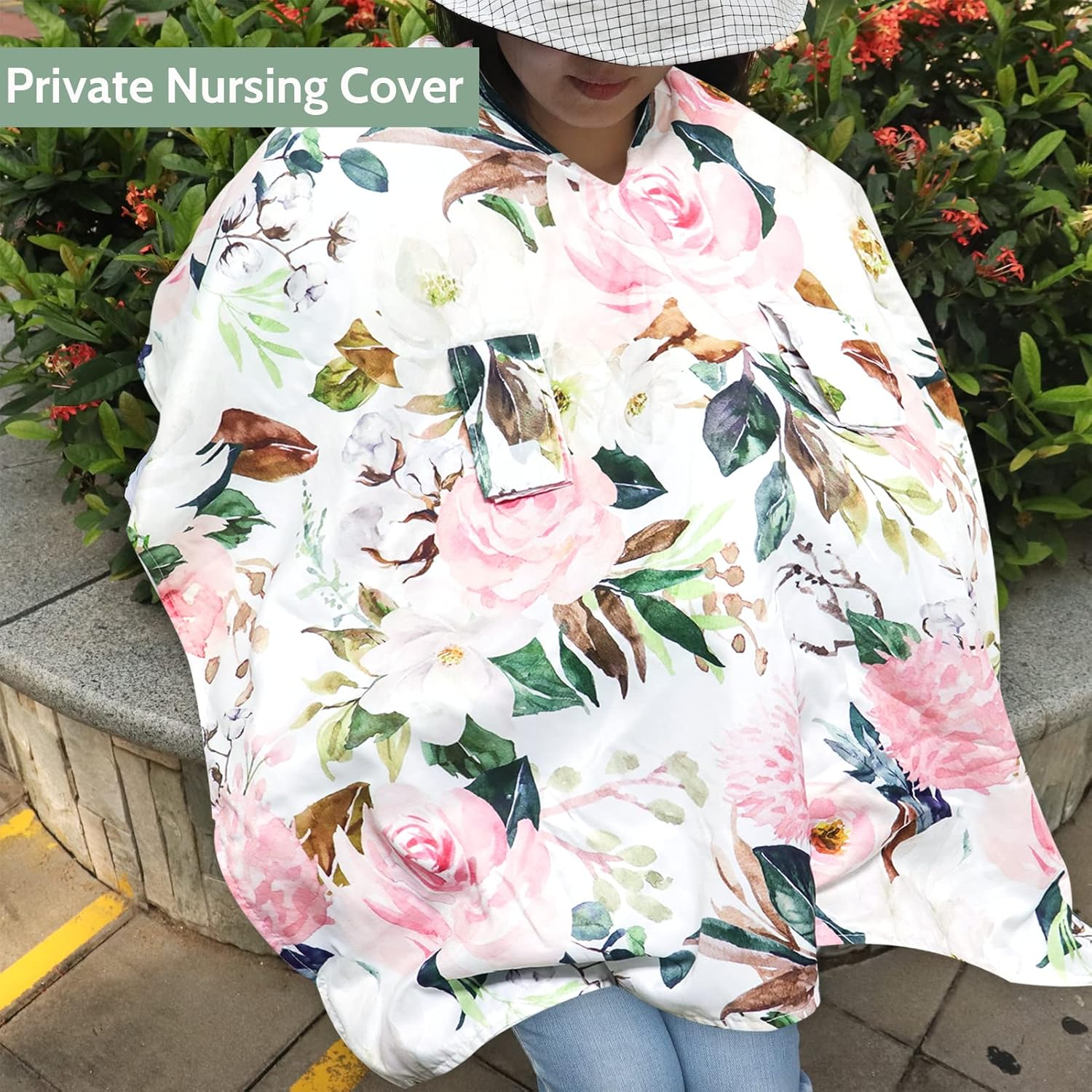 Car Seat Covers for Babies, Peekaboo Opening Infant Car Seat Canopy for Baby Boys Girls, 2 in 1 Mom Nursing Breastfeeding Covers, Minky Warm Carseat Canopy for Newborn, Pink Flower - Dinosaur image number 7