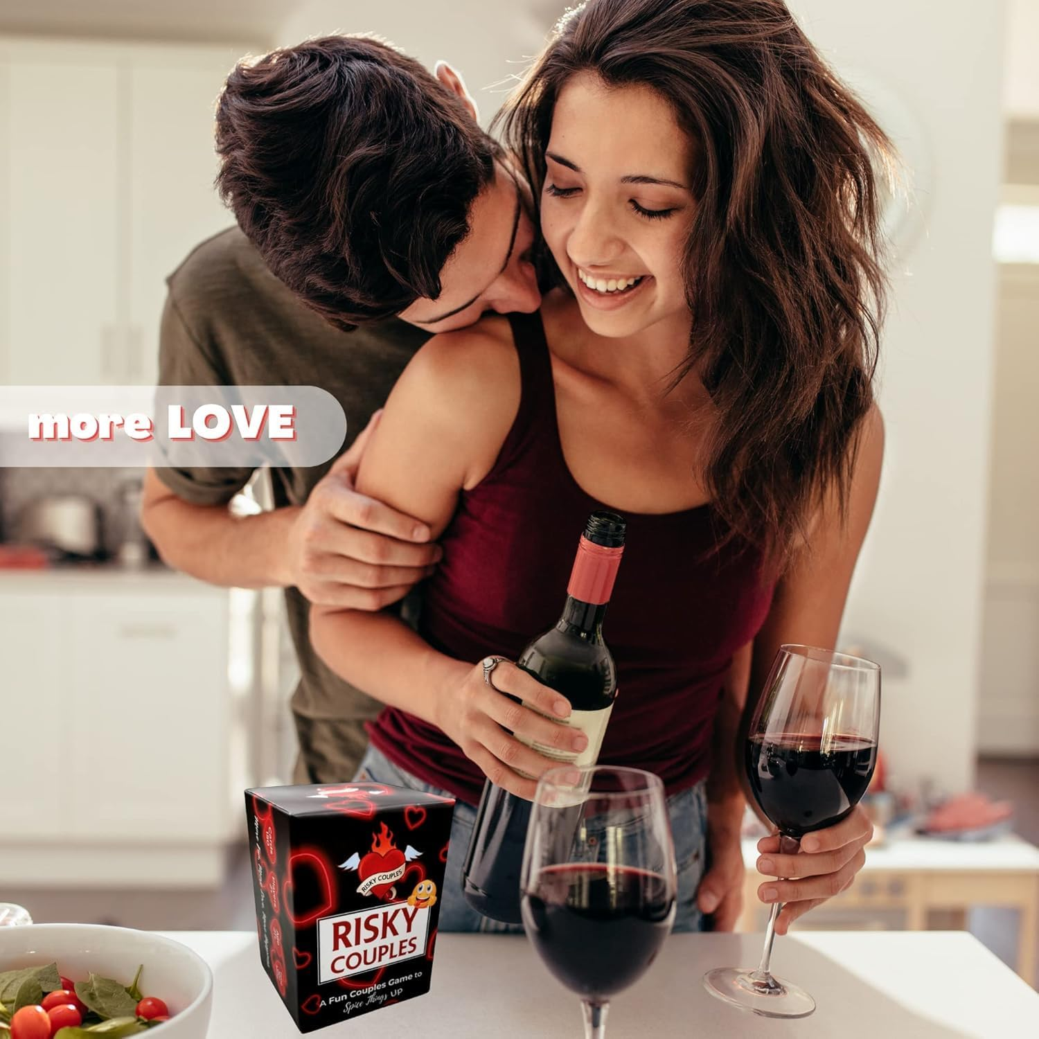 RISKY COUPLES - Super Fun Couples Game for Date Night: 150 Spicy Dares & Questions for Your Partner. Romantic Anniversary & Valentines Gifts image number 3
