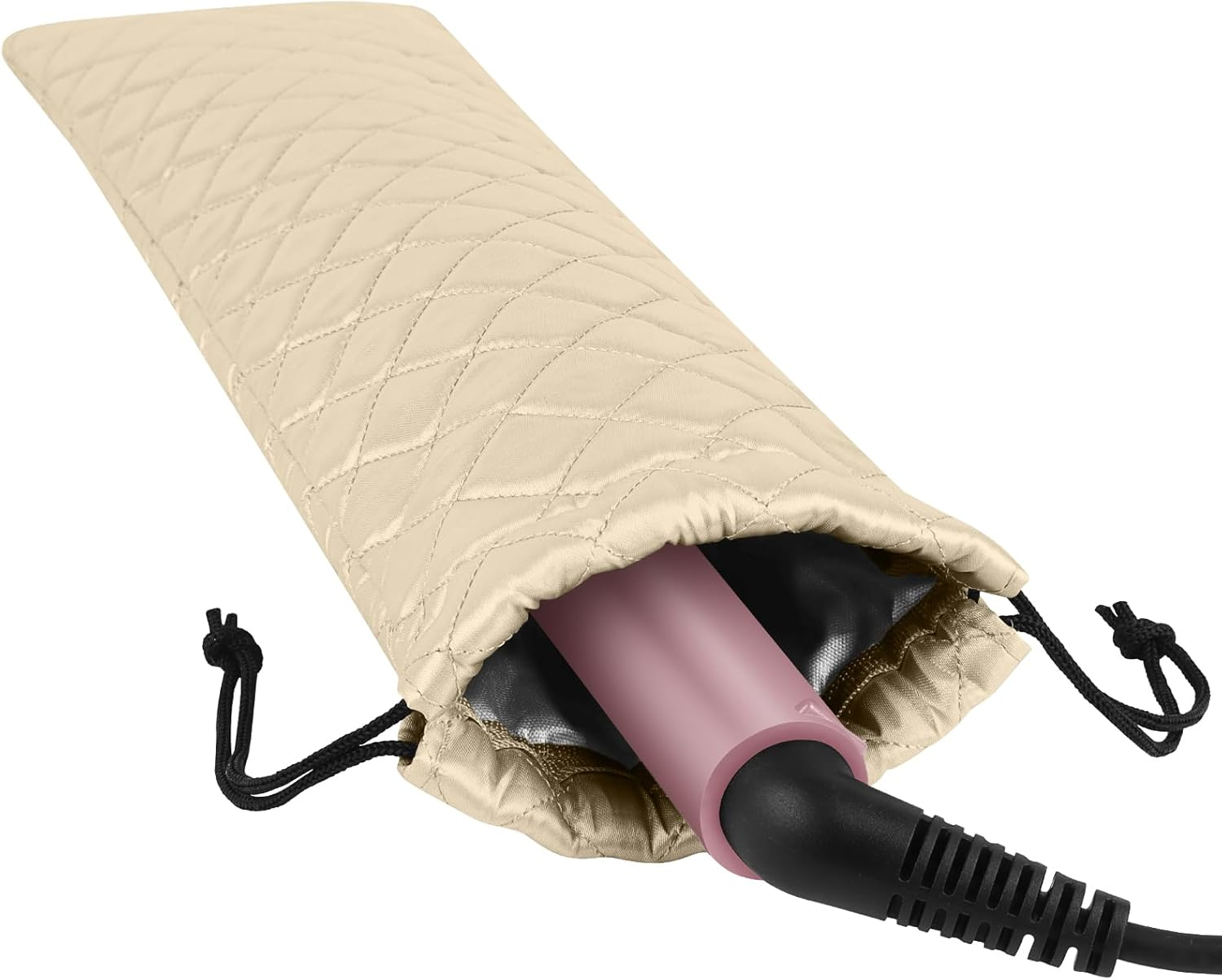 AMIJEAL Heat Resistant Hair Tools Storage Bag Portable Travel Drawstring Organizer Cover Pouch for Curling Iron, Flat Iron, Hair Straightener and Other Styling Tools(16" X 4.3")