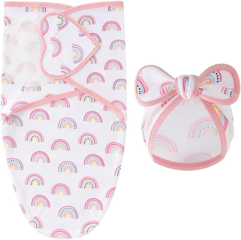 Baby Swaddle 3-Pack - 100% Cotton Ultra-Soft & Safe, Anti-Startle Sleep Sacks for 0-3 Months,Bulletin Boards, Temperature Control Stickers for Sleeping Bags (Pink) - Green image number 5