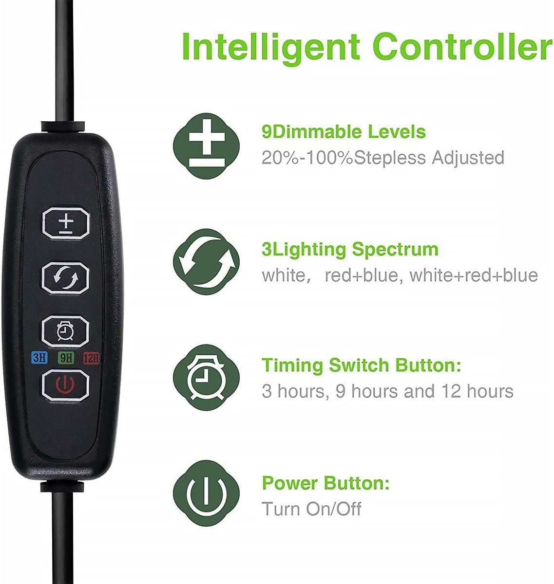 Plant Grow Light, 48 Leds Full Spectrum Grow Lights for Indoor Plants, Height Adjustable Small Grow Light with Auto Timer 3/9/12Hrs, Dimmable Brightness, Ideal for Small Plants (Black) image number 5