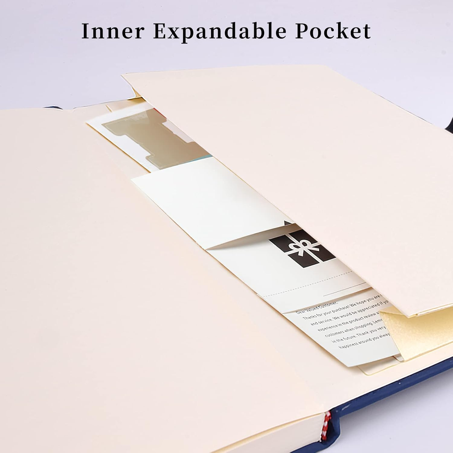 SAYEEC Lined Journal Notebook 1 Pack, A5 Hardcover Notebook for Work with Pockets, 200 Pages Thick Paper, Medium 14 Cm &times; 21 Cm (Blue) - Black (2 Pack) image number 6