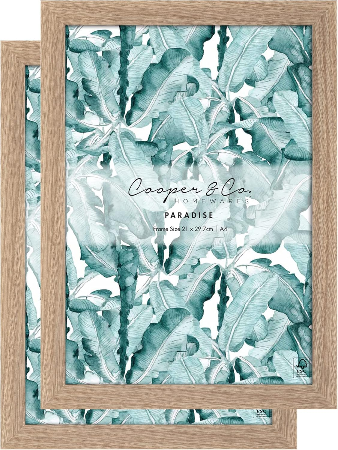 Cooper & Co Set of 2 21X29.7Cm Oak Premium Paradise Wooden Photo Frame image number 2