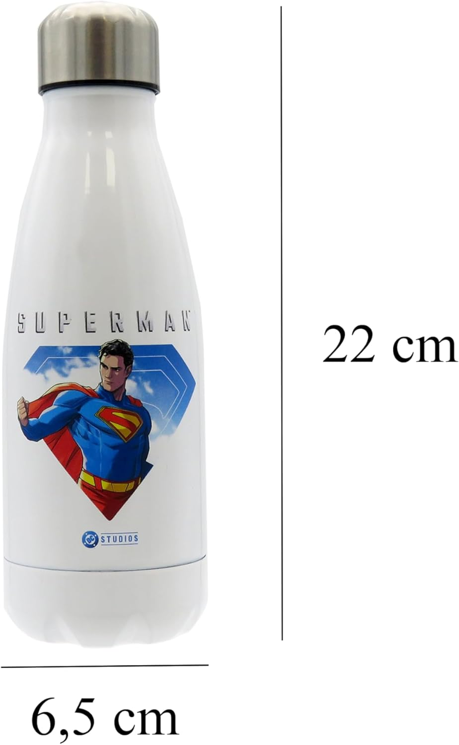 Cyp Brands Superman Steel Water Bottle with Airtight Seal 550Ml White Official Product image number 2