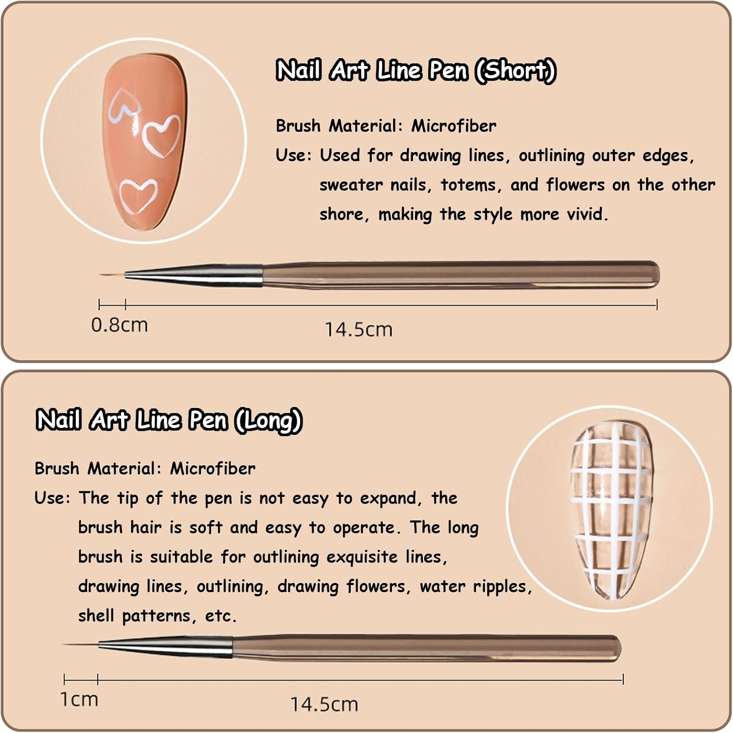 Taoluwin 9Pcs Nail Art Brushes Set, Professional Nail Design Pen, Nails Painting Brushes Kit with Ultra-Fine Fiber, Acrylic Handle for Gel Extension, Liner, Dotting image number 6