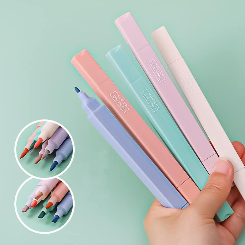 Pastel Highlighters Cute Aesthetic Pens,6Pcs Aesthetic Highlighters Color Highlighters Pens image number 3