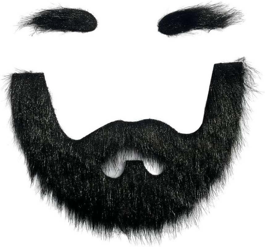 CENZICOM Fake Mustache Set Fake Beard Mustaches - DIY Self Adhesive Facial Hair for Costume and Halloween Festival Party image number 4