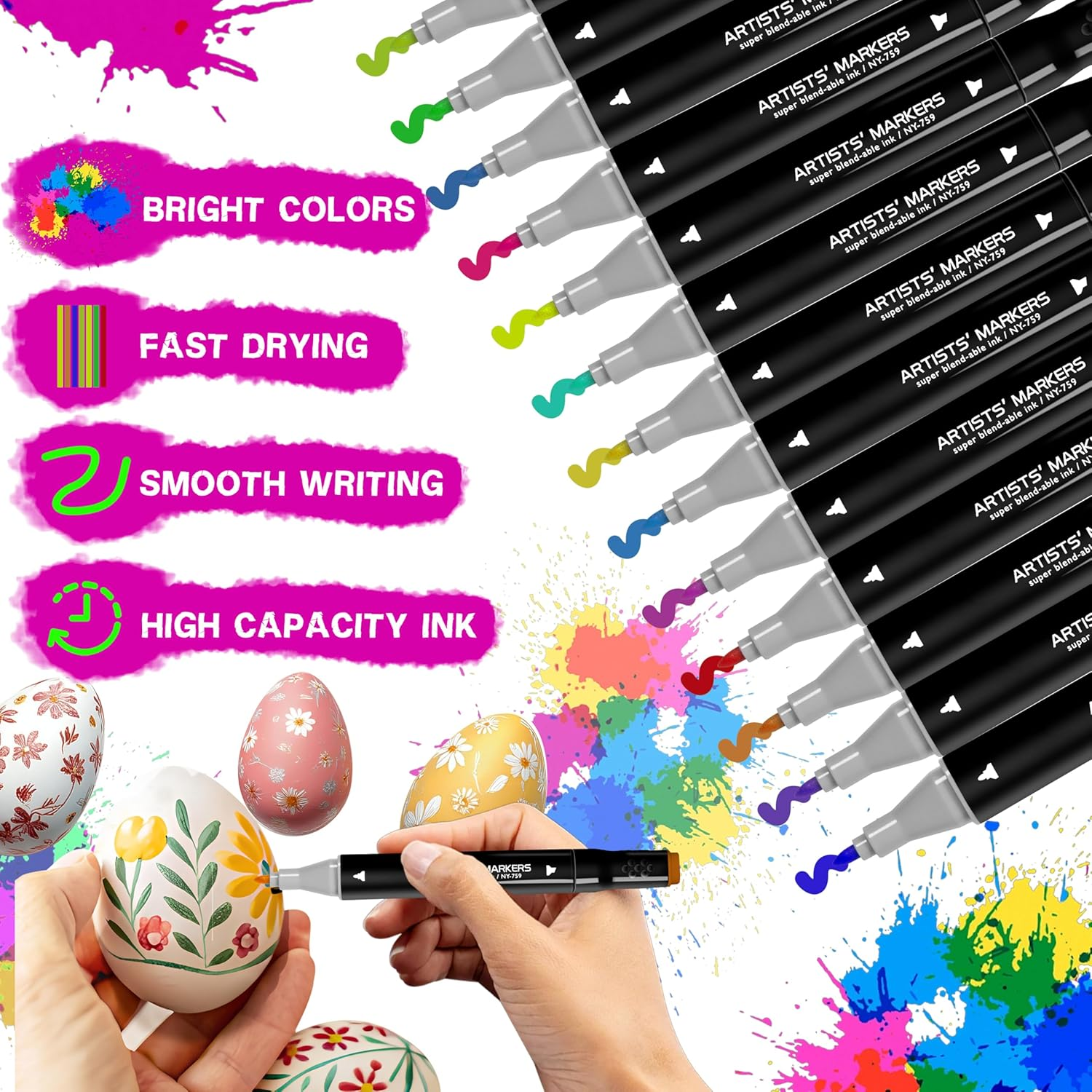 168 Colors Alcohol Markers with Carrying Case,Dual Tip with Fine and Chisel Tip Art Markers for Coloring, Painting, Illustration, Sketching, Card Making