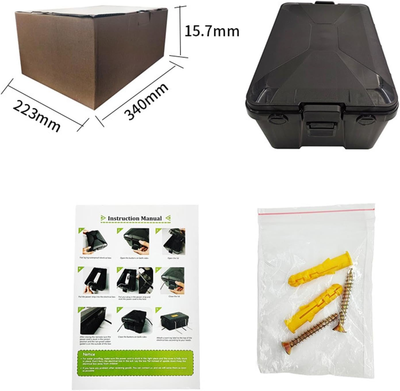 Baotyjie Large Outdoor Electrical Box with 7 Cable Seal Entry Fireproof Waterproof Connection Box for Protecting Outlet Holiday Light